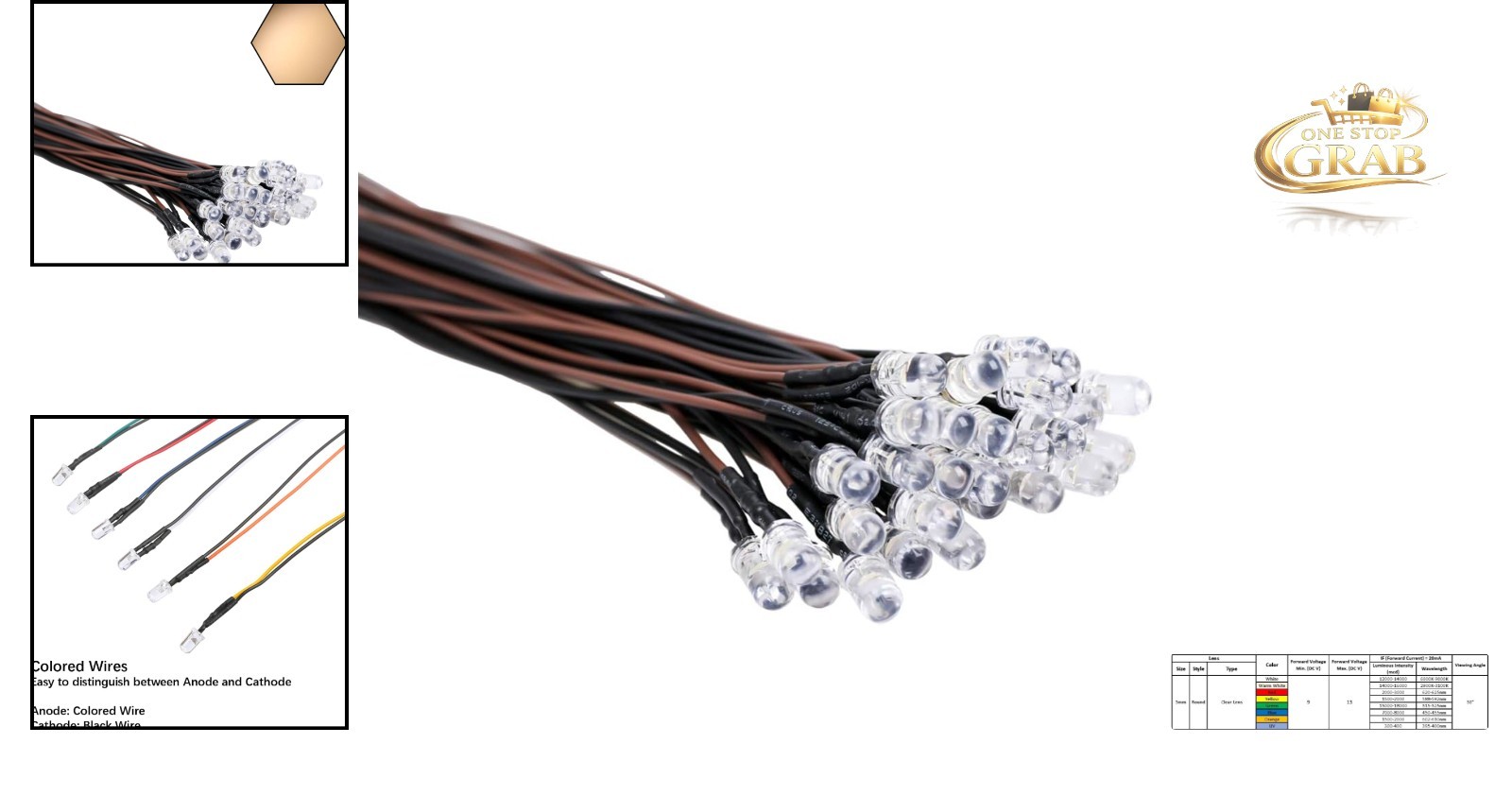 30pcs Warm White 5mm LED Lights Prewired DC 12V Small Lamps Indoor