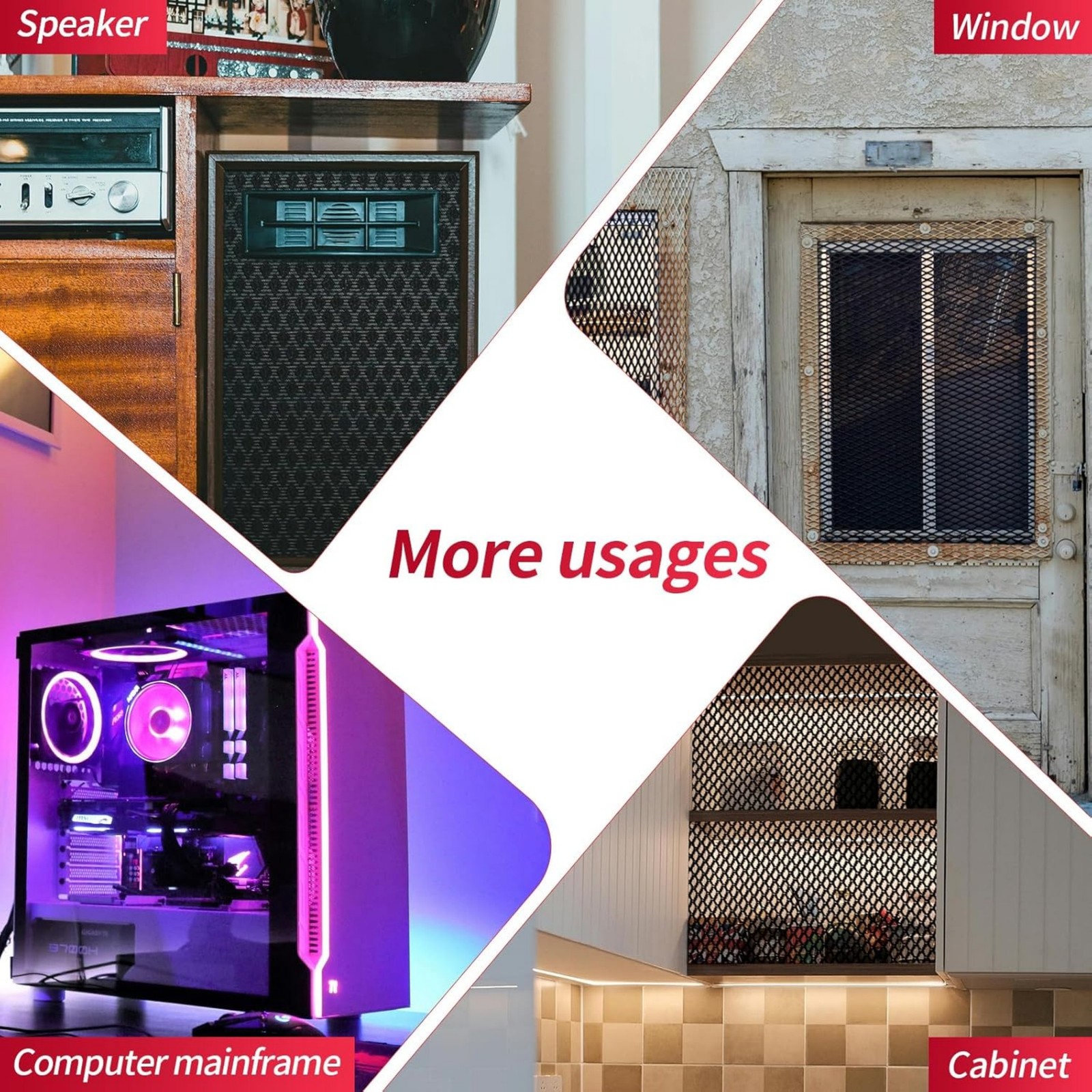 40″x 13″ Car Honeycomb Mesh Grill Spoiler Bumper Vent Grille Net 0.11″X0.23″