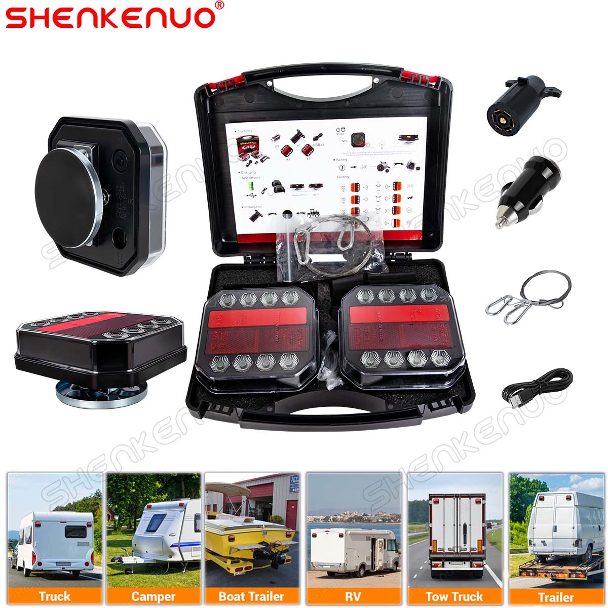 IP65 Wireless Magnetic Lights for Boat Trailer Camper Truck