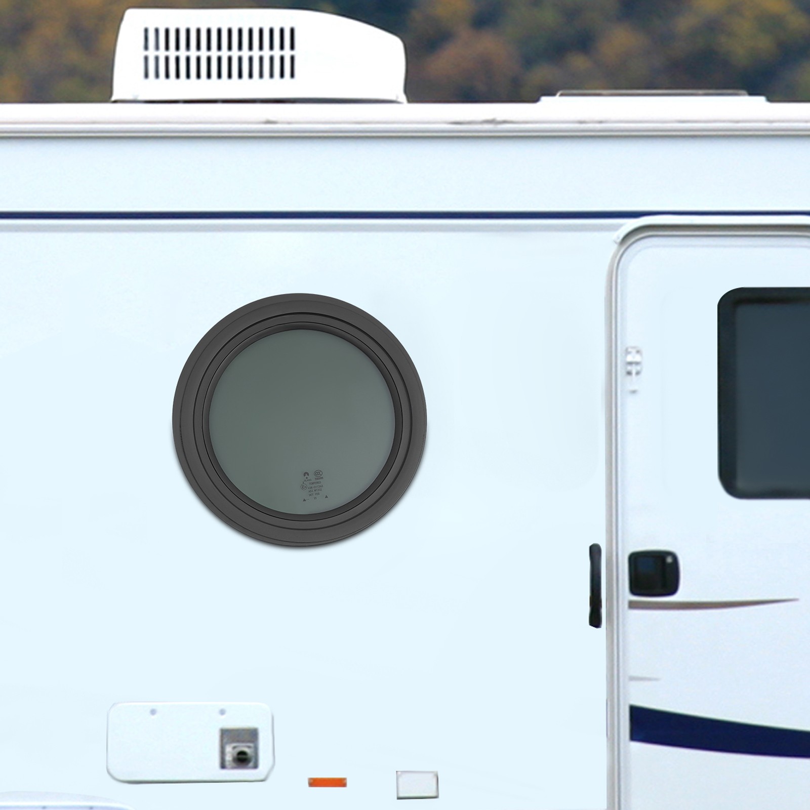 12″ Round RV Window with Trim Ring – Durable Aluminum Alloy Design