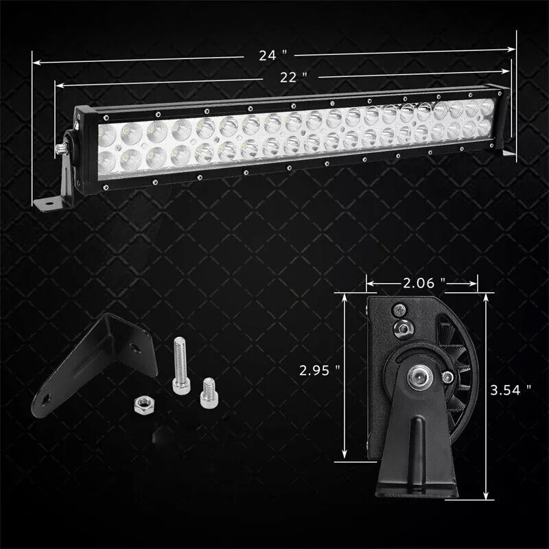 22″inch 1200W LED Light Bar Dual Row Spot Flood Combo Work 4WD Truck SUV ATV 24″