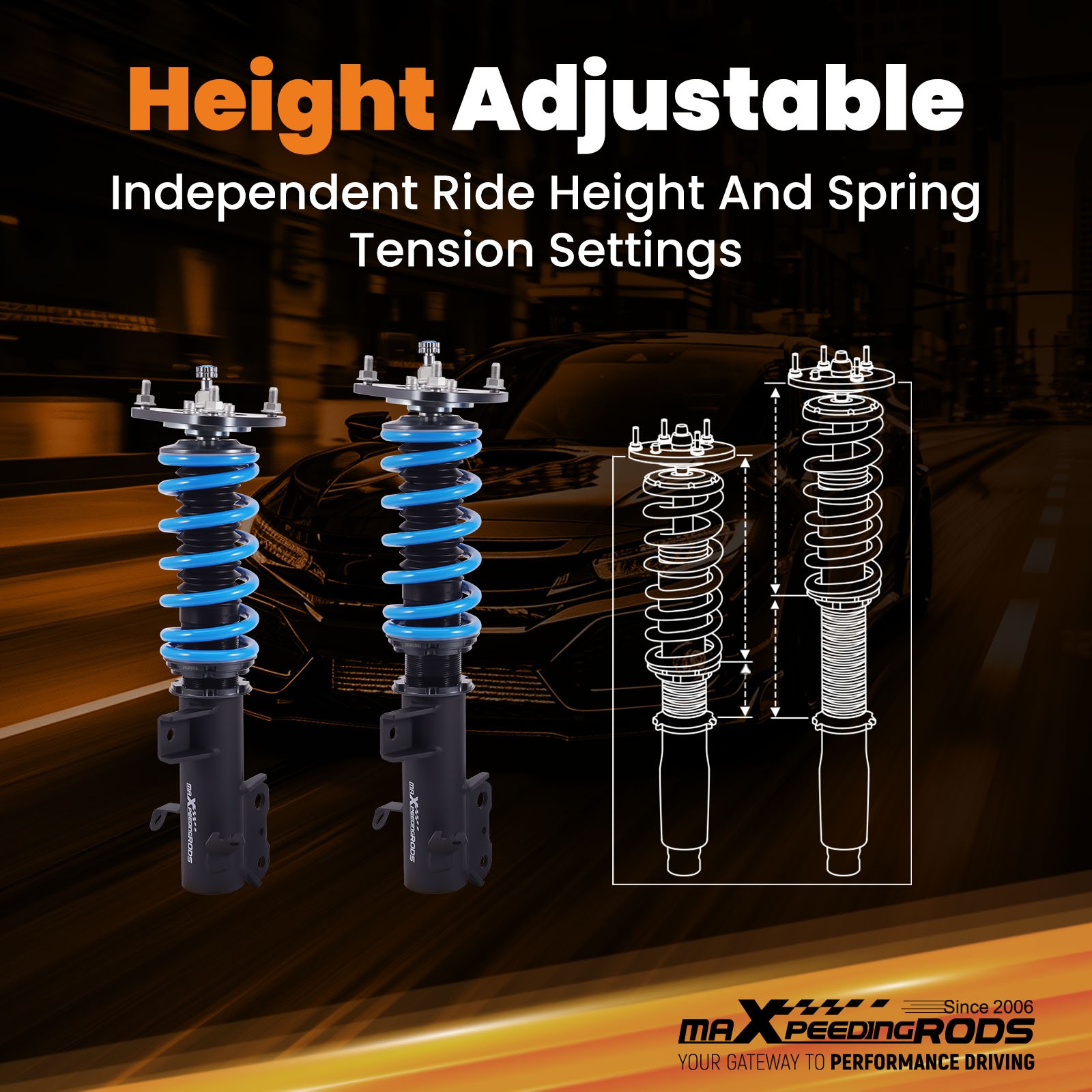 MaXpeedingrods T6 Coilover 24 Way Suspension Kit for Subaru Impreza GK GT 17-23