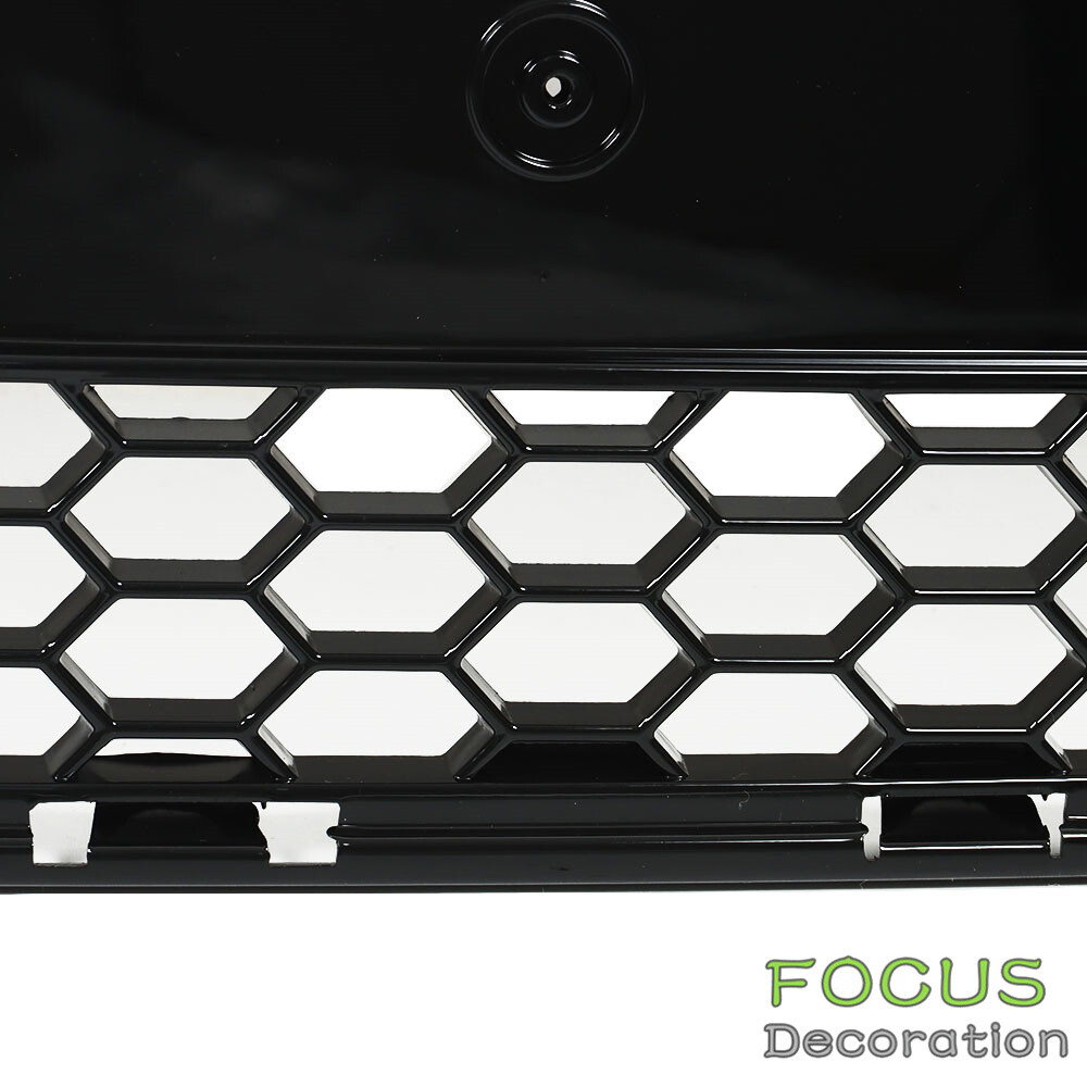 For 2013 14 Ford Focus Front Upper Bumper Grille Glossy Black Grill ABS Plastic