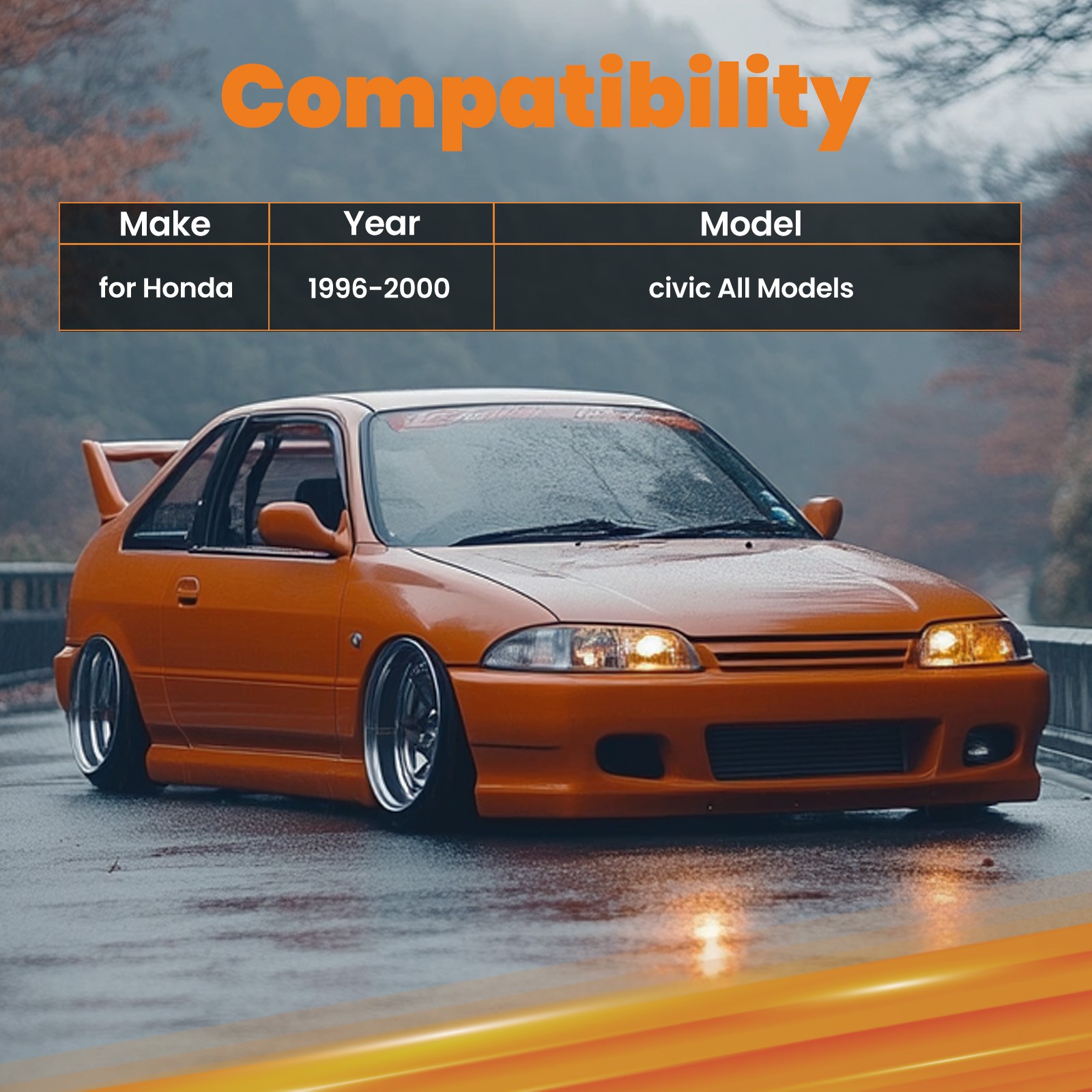 Adjustable Coilovers Struts w/ Camber Control Arms Kit for Honda Civic 96-00 EK