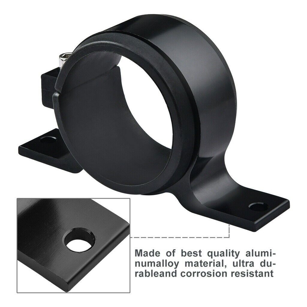 2x 60mm Fuel Pump Mount Bracket Fuel Filter External Bracket Clamp Cradle Black