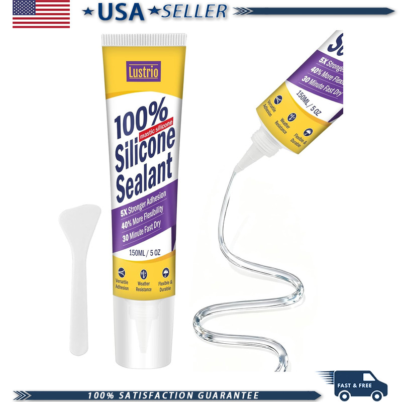Silicone Sealant 5oz Clear, Flexible Waterproof UV Weather ResistantColor: clear