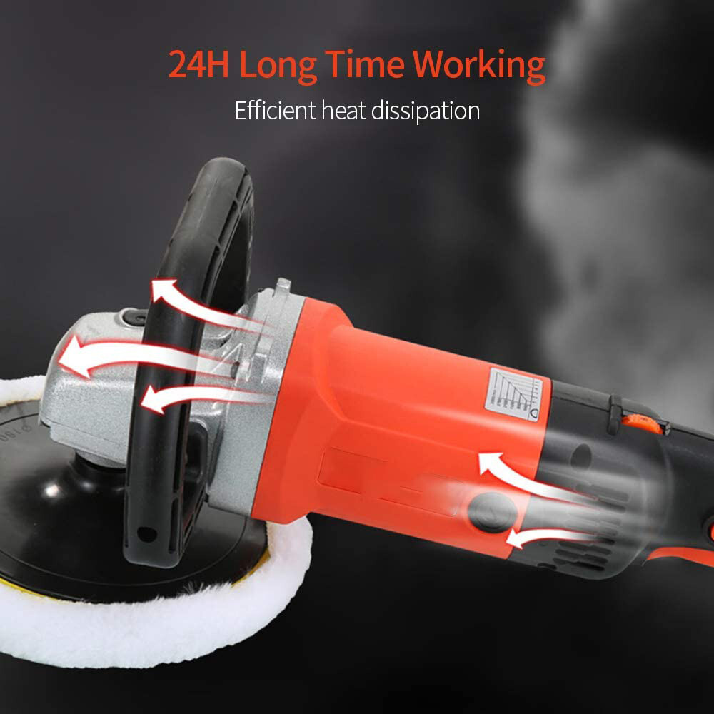 Car Polisher Buffer Sets 8 Variable Speeds with 2 Ergonomic Handle Switch Lock