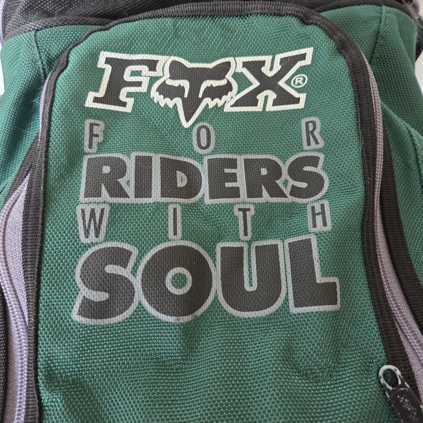 Fox Racing Gear Duffle Bag Lrg Green “Riders with Soul” Dirt Bike Motocross EUC