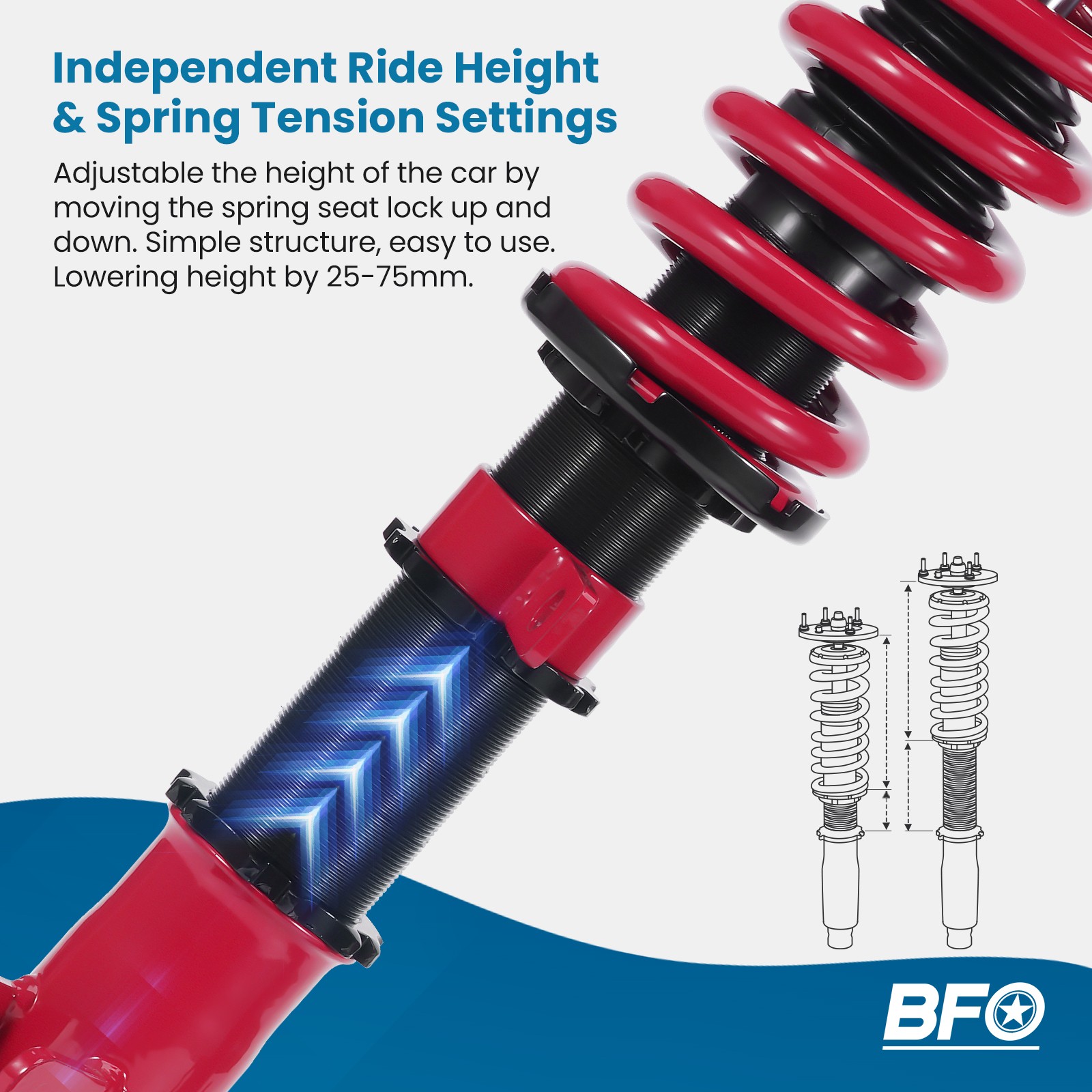 BFO Coilovers Shock Struts Kit For Toyota Celica 2000-2006 Adjustable Height
