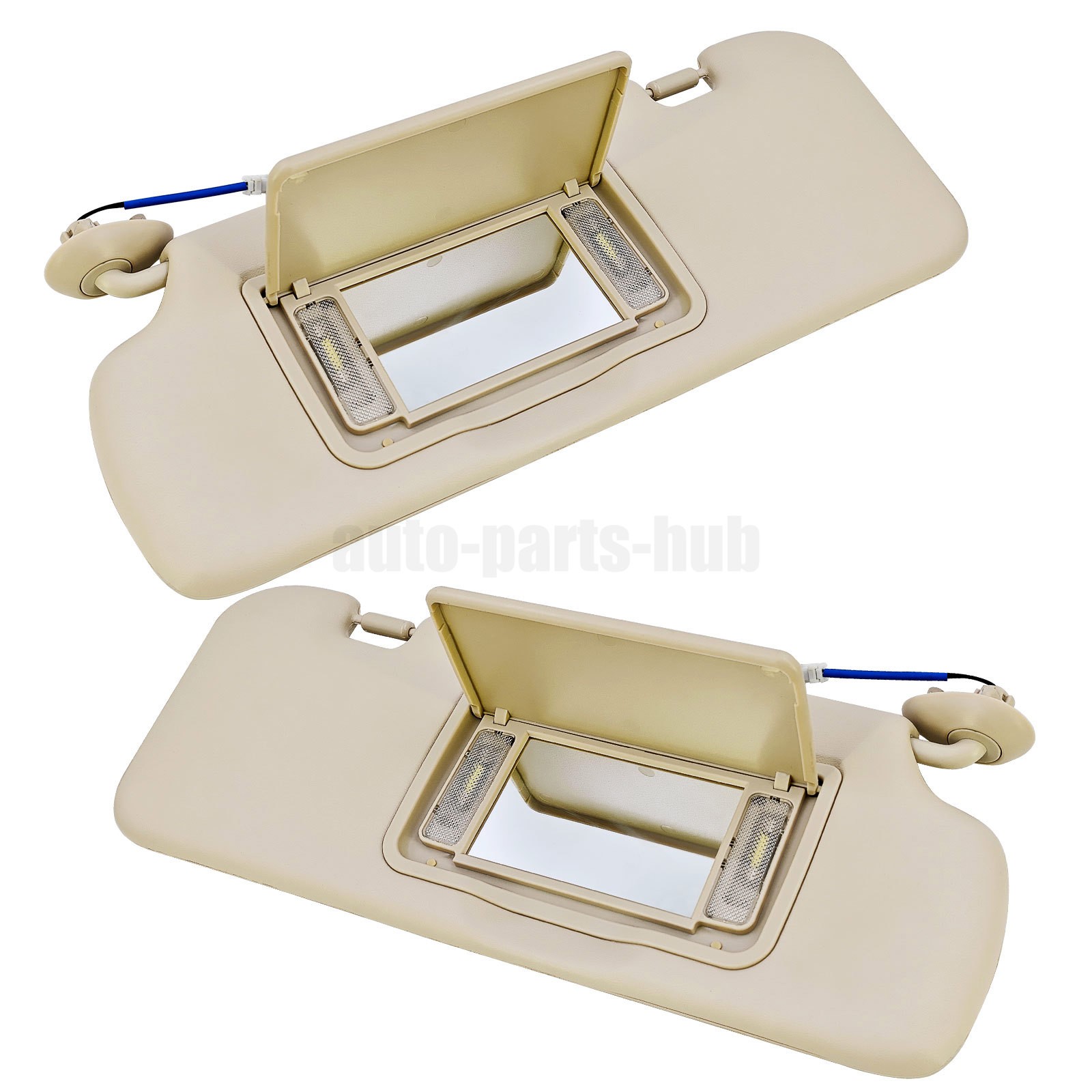 1 PAIR Left & Right Beige Sun Visor For Honda CR-V 2012-2016 W/ Light & Mirror