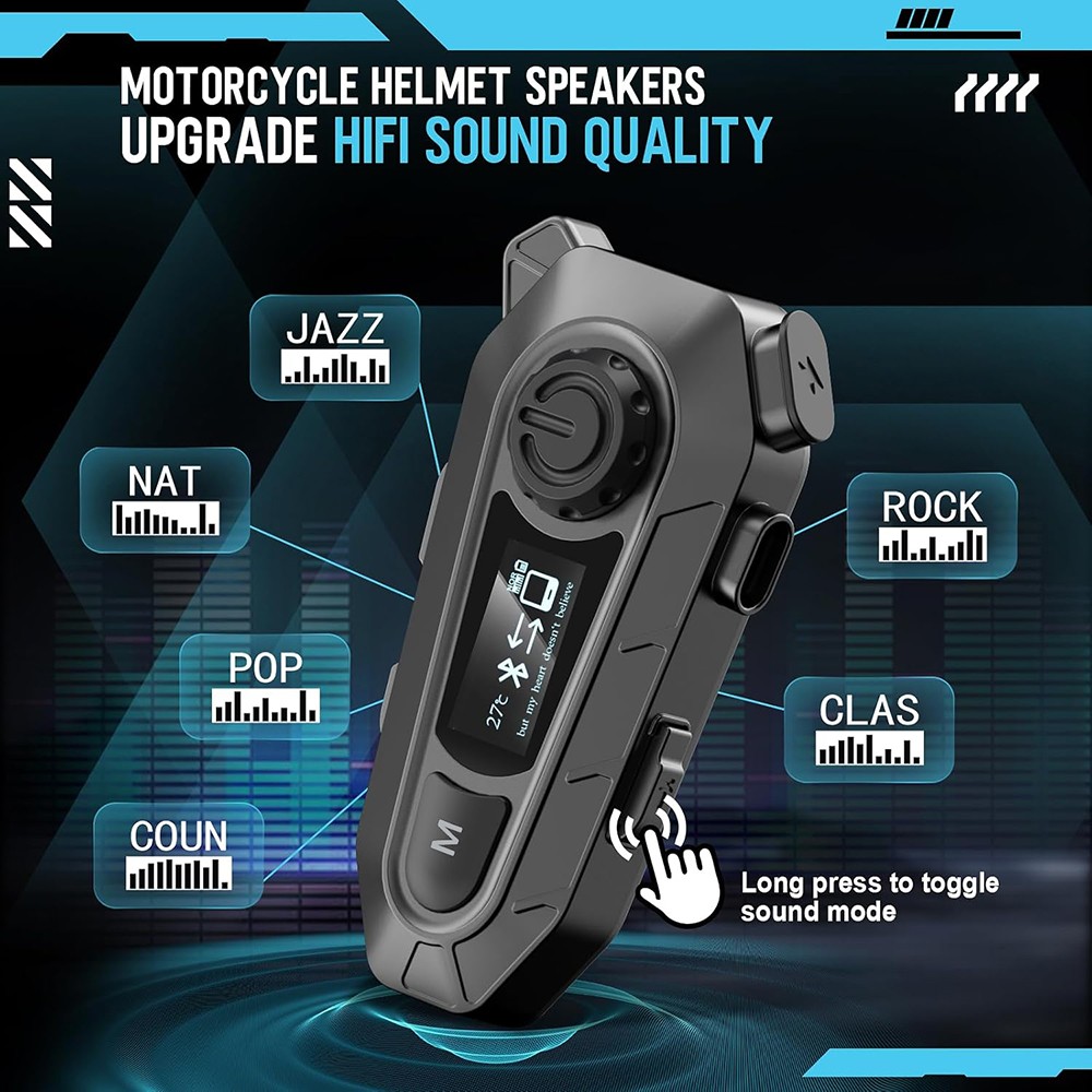 Waterproof Motorcycle Helmet Headset Wireless Bluetooth Headphone Speaker