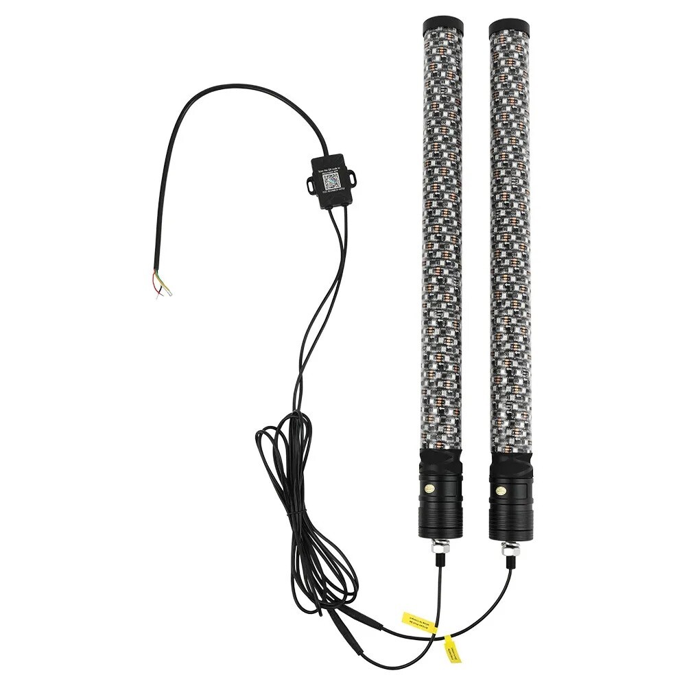 2X2FT RGB Fat Spiral Whip Lights For Polaris RZR PRO XP Kawasaki TERYX KRX4 1000