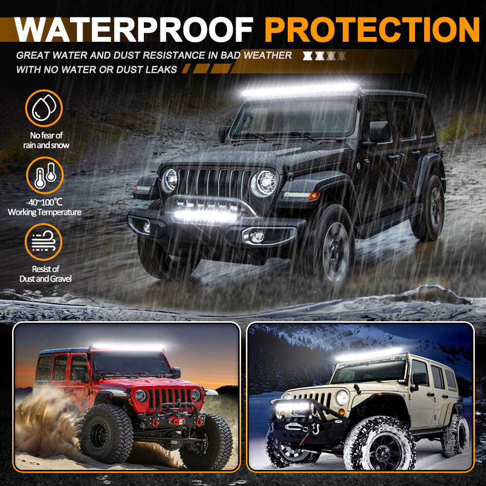 Single Row Curved 20″26″32″38″44″50″ LED Light Bar Slim Off Road Driving 4WD SUV