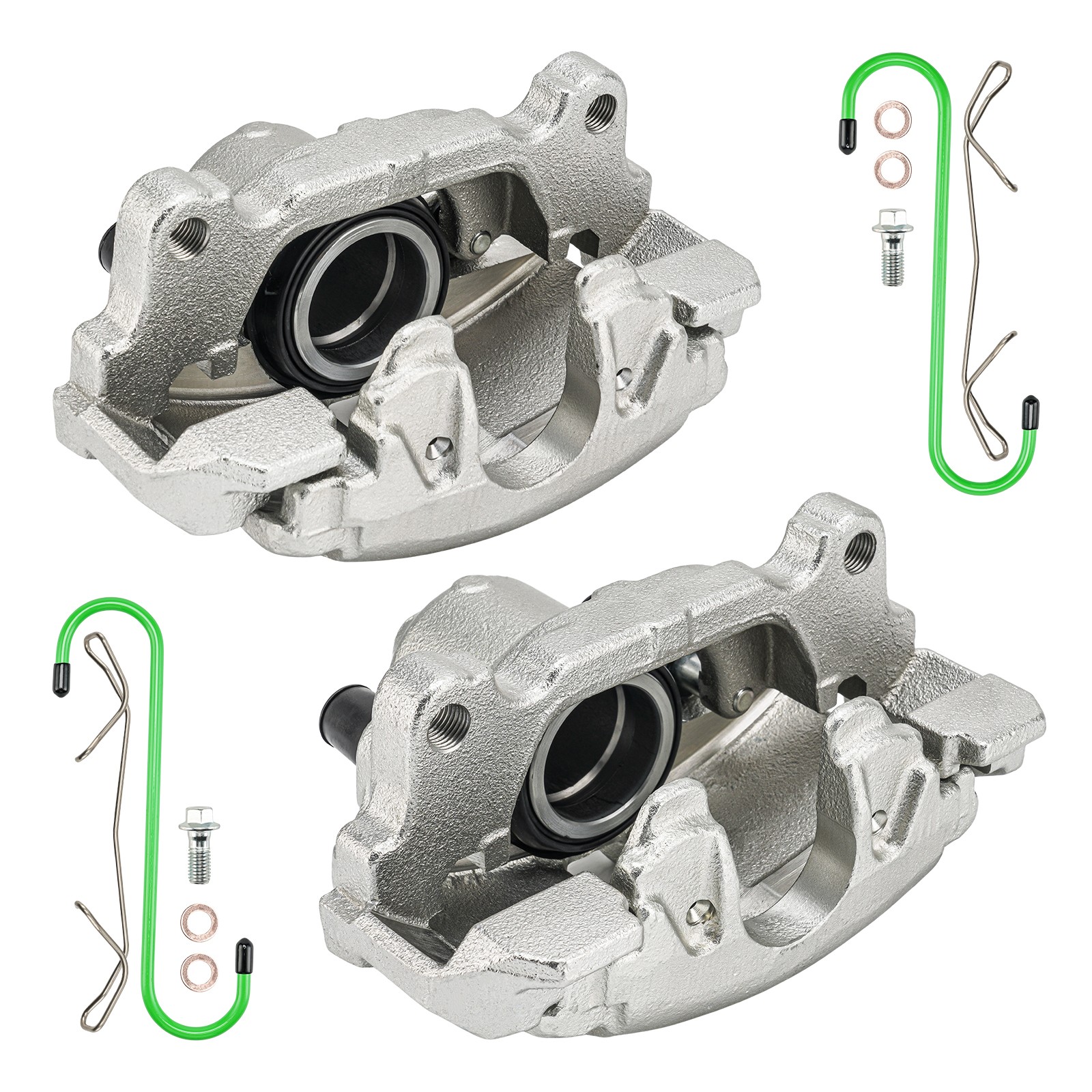 2x Front Left Caliper & Front Right Caliper Set Fits 16-18 VW Jetta 1.4T 19B2975