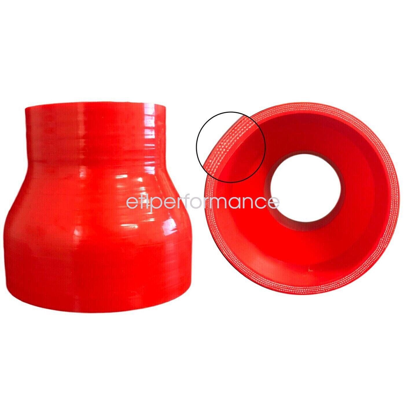 Red Silicone reducer 2.25″ To 3.00″ turbo intercooler supercharger hose 3″ Leng
