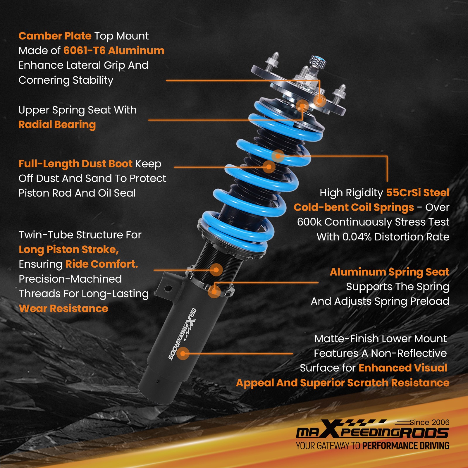 MaXpeedingrods T6 Coilover Suspension Kit for BMW E82 E88 128i 135i 08-13 RWD