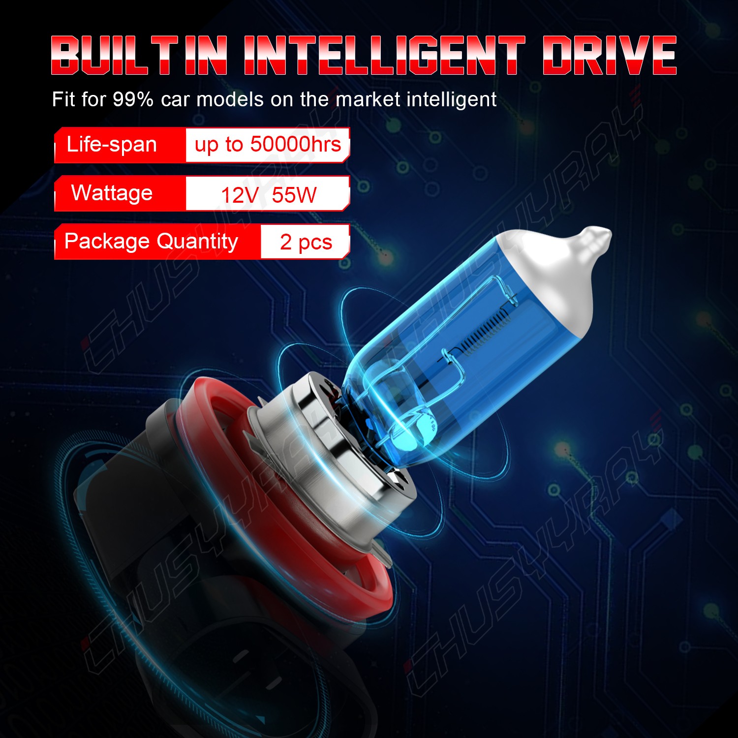 Halogen Headlight H11 Low Beam Bulbs Combo For Chevy Silverado 1500 2500HD 07-15