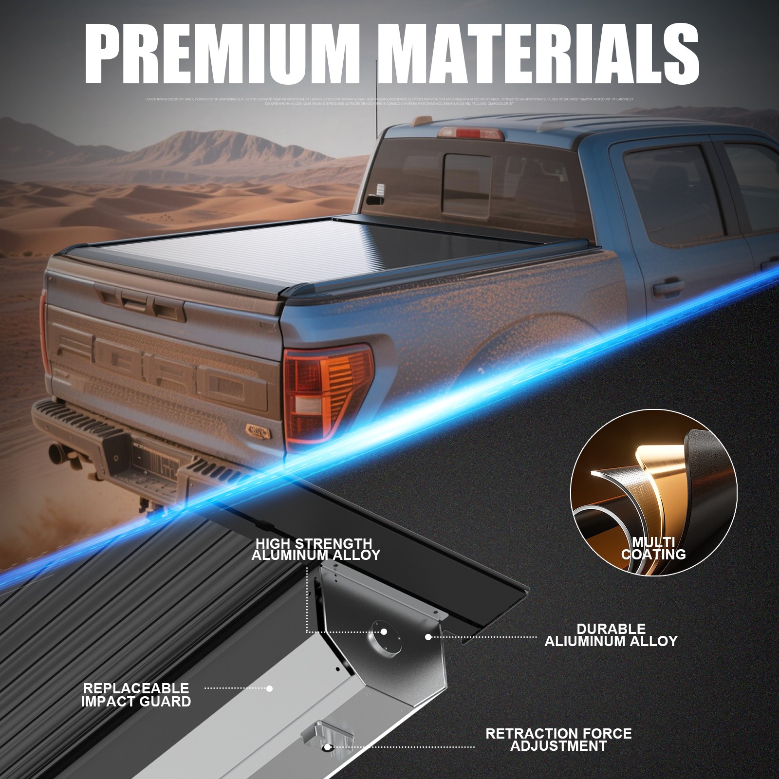 5.5FT Hard Tonneau Cover For 2009-2025 Ford F-150 F150 Truck Bed Aluminum Alloy