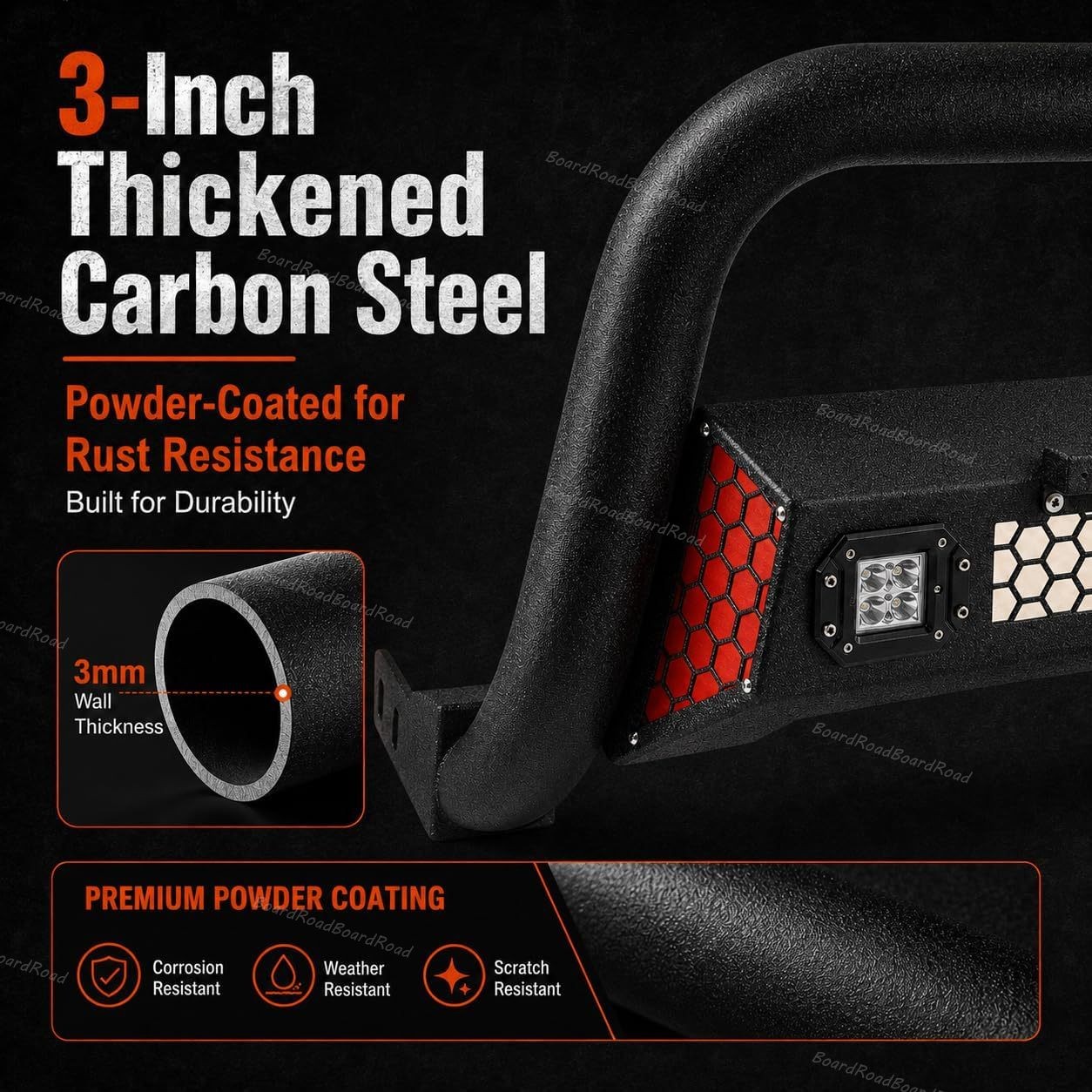 Fit For 2005-2015 Toyota Tacoma Textured Black Bull Bar Bumper Guard