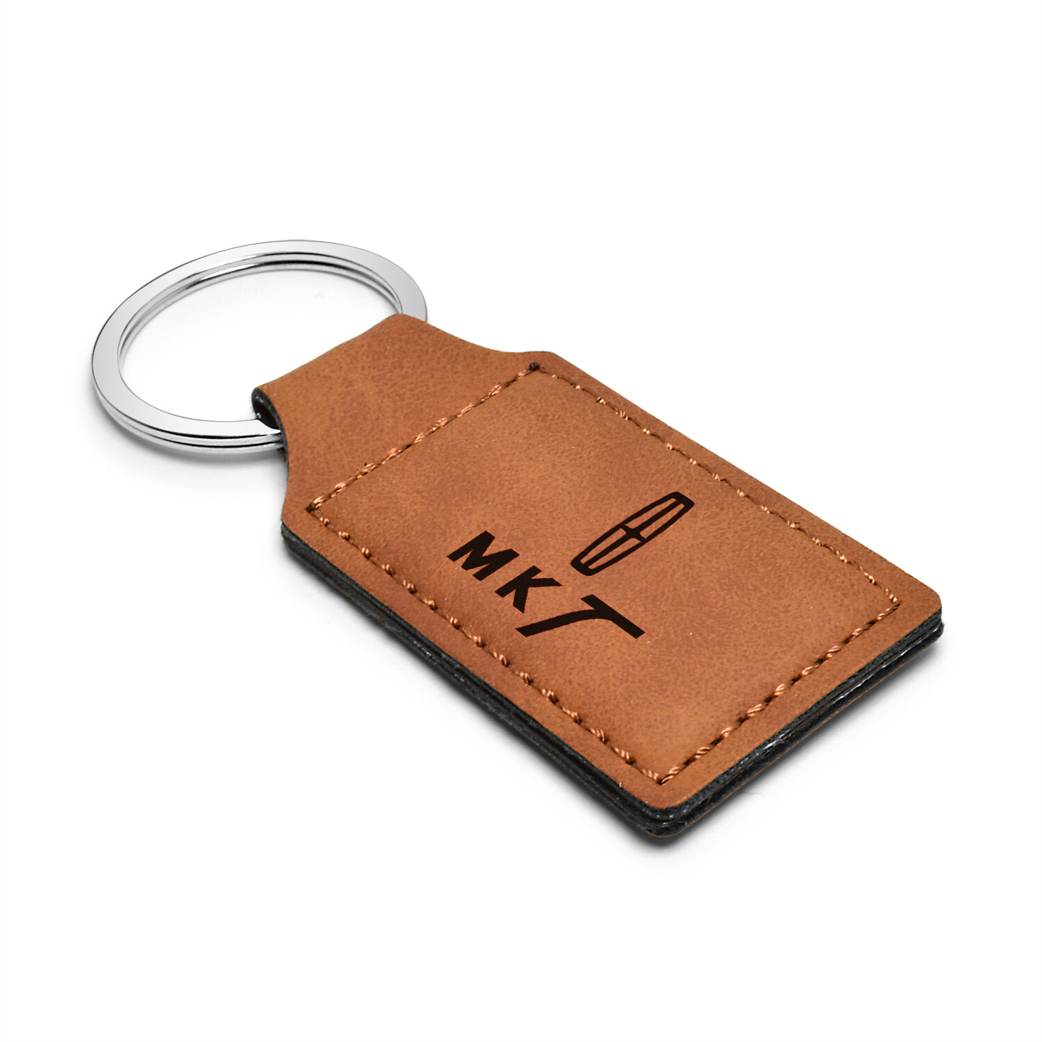 Lincoln MKT Rectangular Brown Leather Key Chain