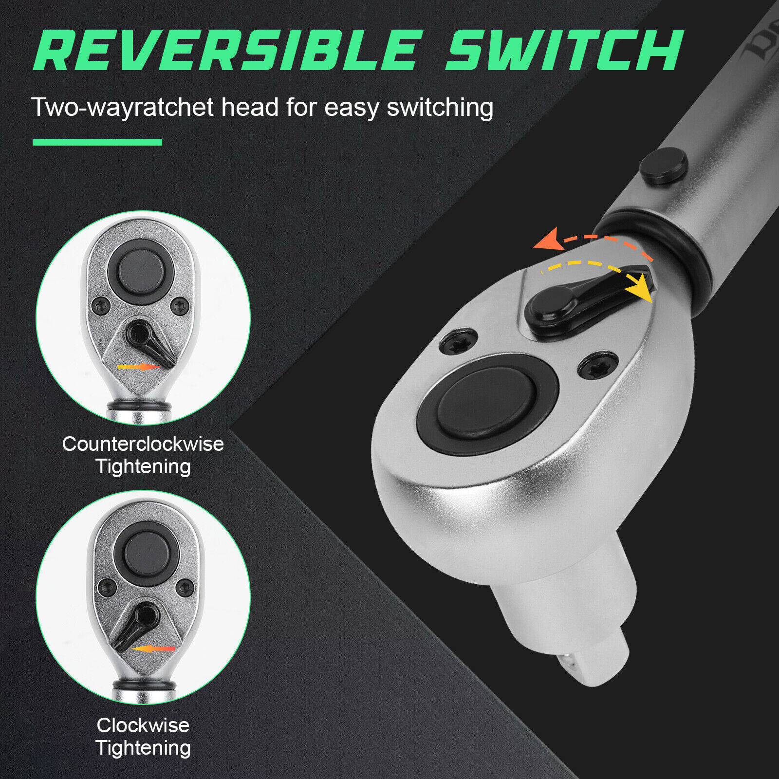 1/2″ Drive Click Torque Wrench Snap Socket Ratcheting 14.76~162 FT-LB/20~220N.M