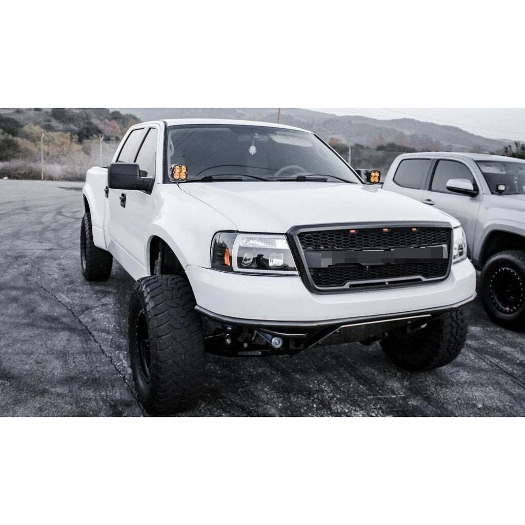 Grille For 2004-2008 Grill Raptor Style Black Front Hood Mesh W/Letter Matte