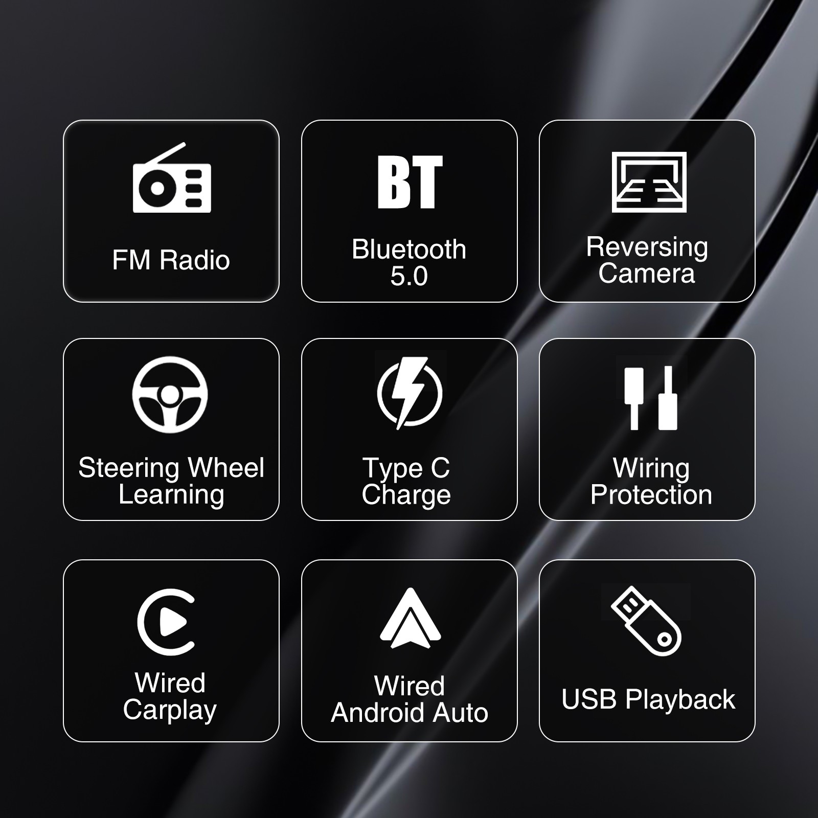 6.86″ 1 DIN Car MP5 Player Touch Screen Car Radio Stereo USB Carplay SWC+MIC&CAM