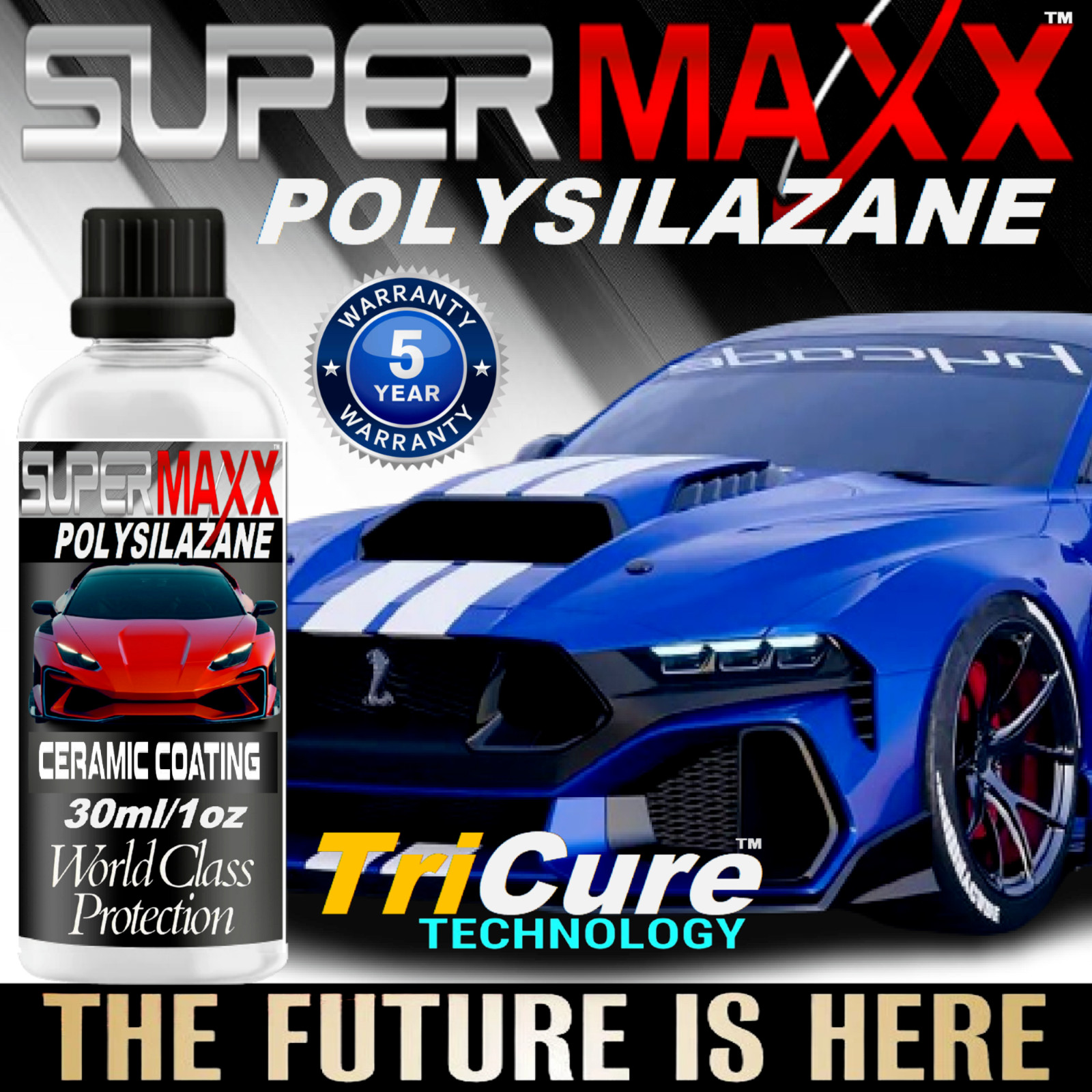 CERAMIC CAR COATING “5 YEAR SCRATCH RESISTANT POLYSILAZANE” TRICURE TECHNOLOGY”