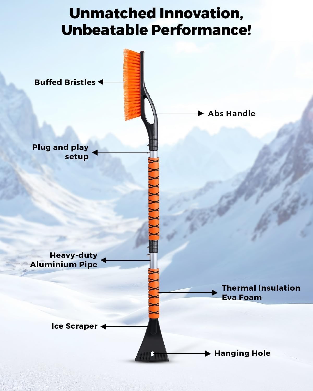 ArcticGlide Ice Scraper and Snow Brush Combo