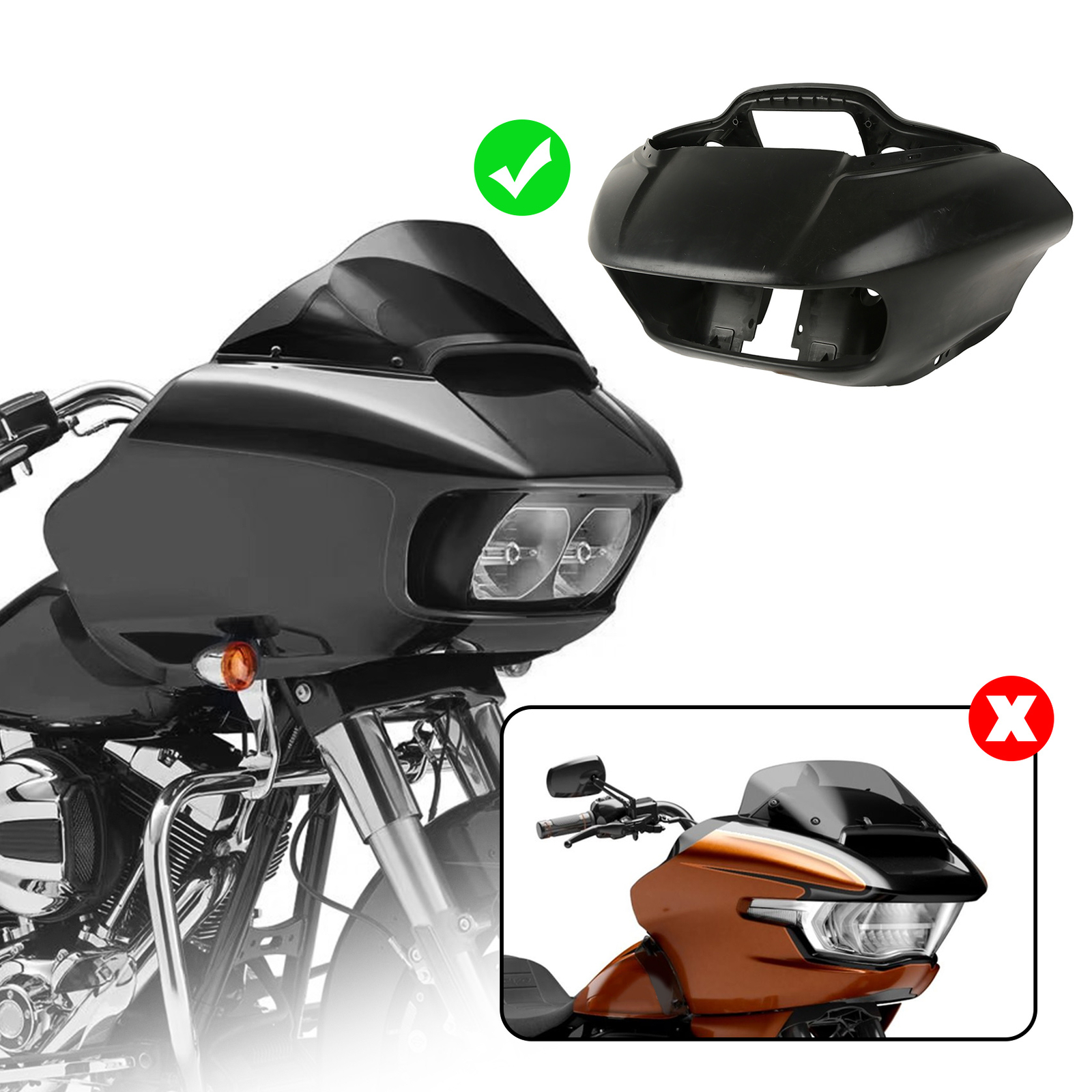 Gunship Gray Front Inner & Outer Fairings Fit For Harley CVO Road Glide 2018-23