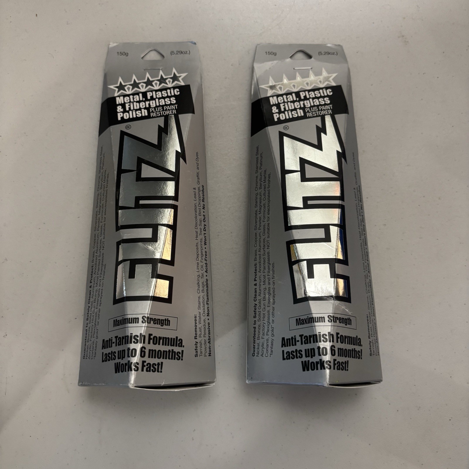 FLITZ Metal, Plastic & Fiberglass Polish 5.29oz/150g Tube BU03515 (2 PACK)
