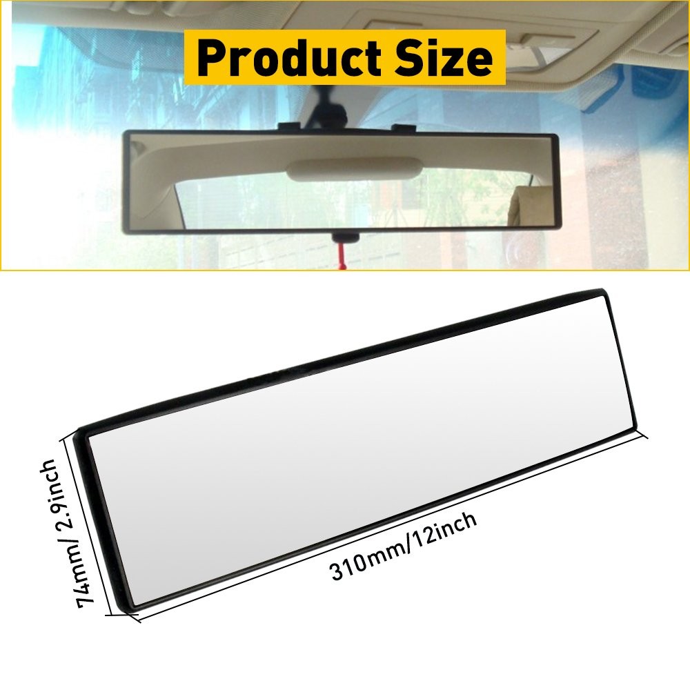 UNIVERSAL CONVEX 300MM WIDE ANGLE INTERIOR CLIP ON REAR VIEW MIRROR I