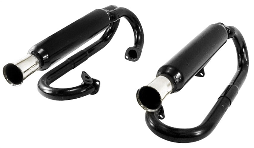 Empi 1-1/2 Inch Black Dual Buggy Exhaust Fits Single Carbs – 3376