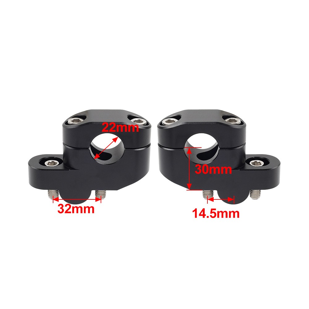 7/8” 22mm Handlebar Clamp Mount Riser For Honda Suzuki Yamaha Kawasaki Black