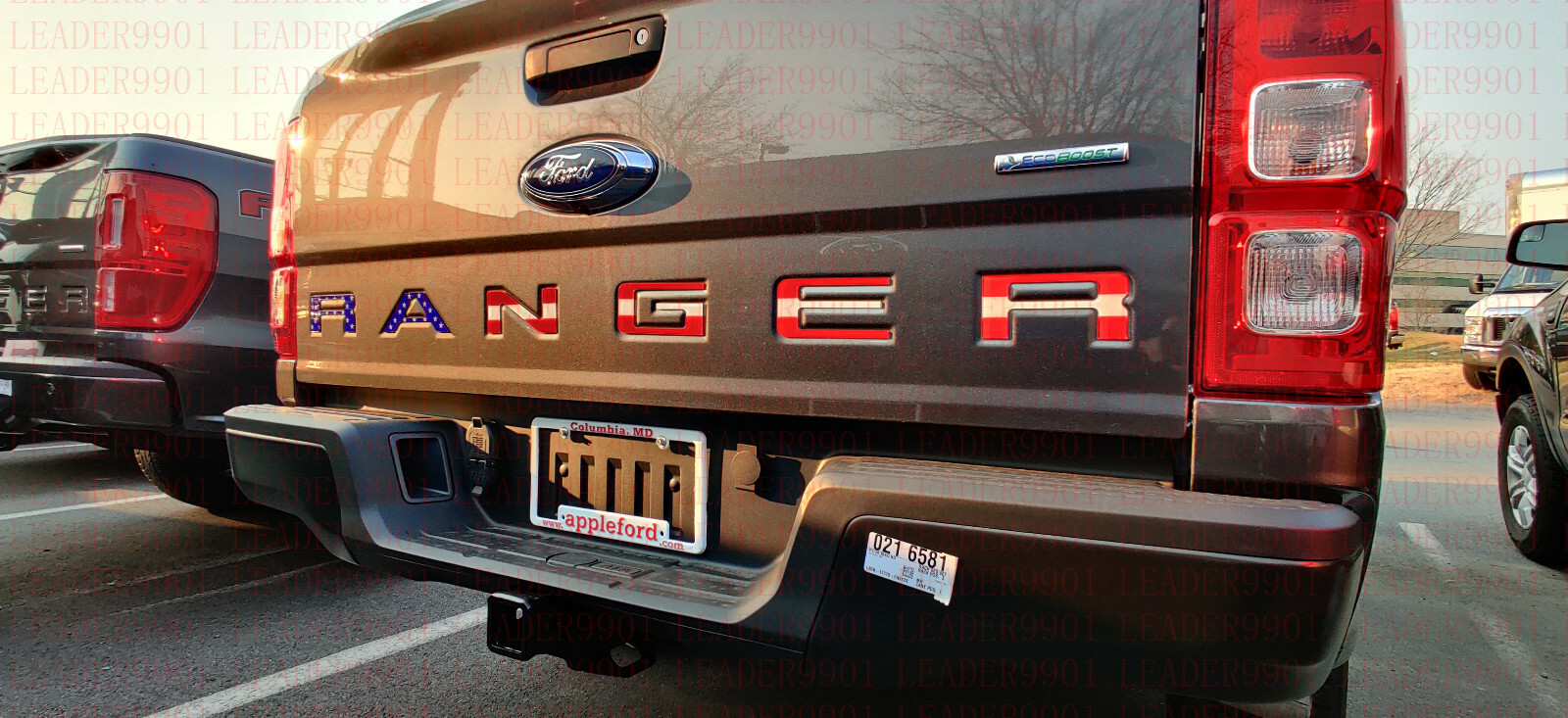 US Flag Tailgate Letters ABS Plastic Inserts for 2019-2022 Ford Ranger 0.1IN