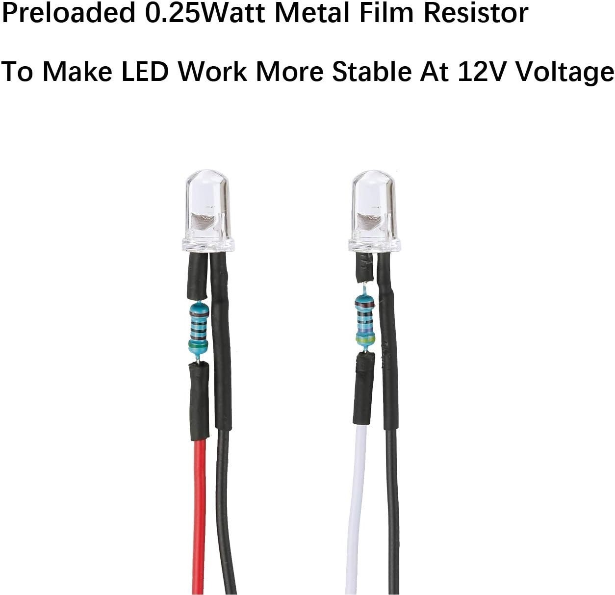 30pcs Warm White 5mm LED Lights Prewired DC 12V Small Lamps Indoor