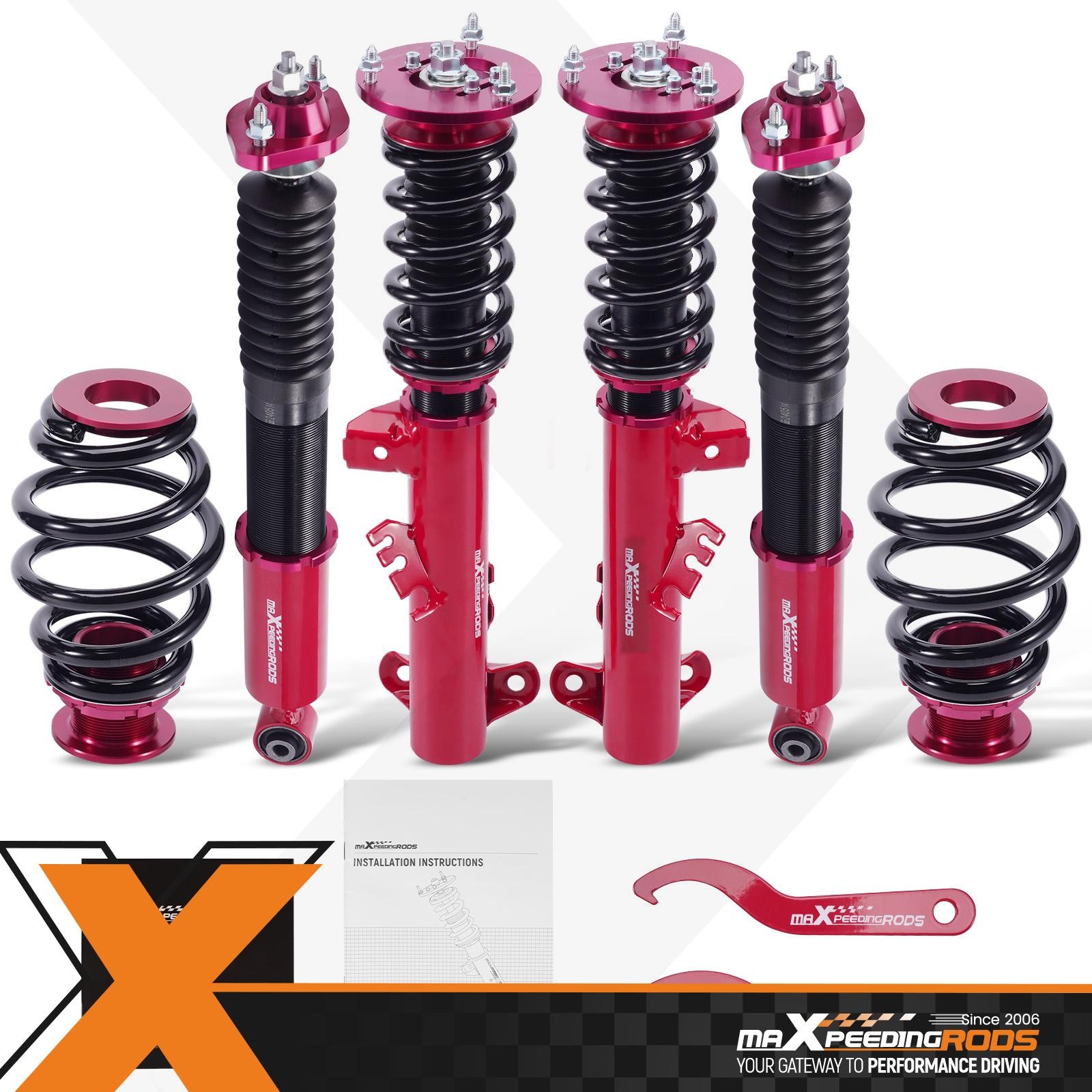 MaXpeedingrods Street Coilovers for BMW 3 Series E36 M3 323 325 328 Adj.Height
