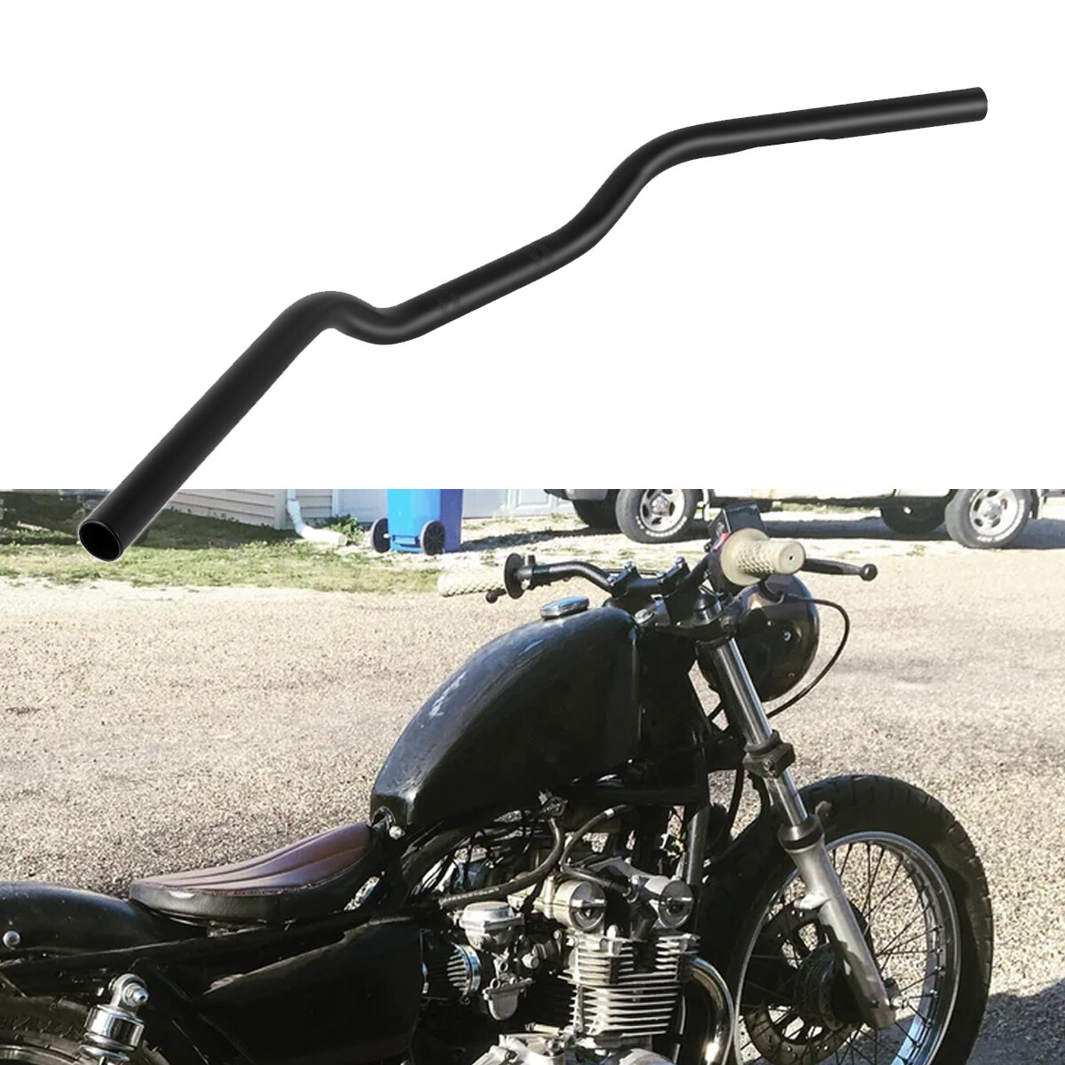 7/8″ 22mm Handle Bar Drag Handlebar Black For SUZUKI GS750 GS1000 GS1100 GS125