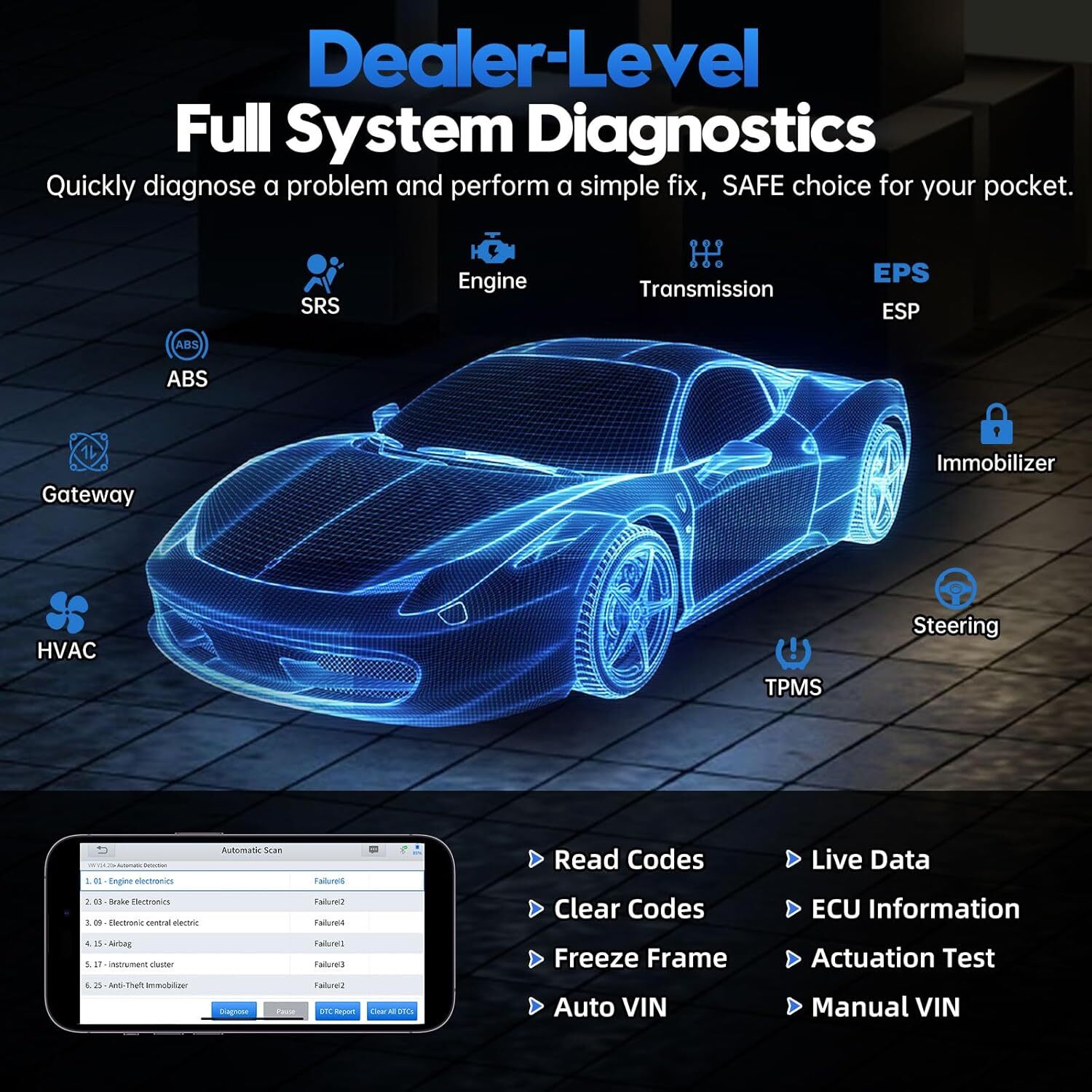 2025 XTOOL A30M V2.0 Bluetooth Full System Diagnostic Tool Bidirectional Scanner