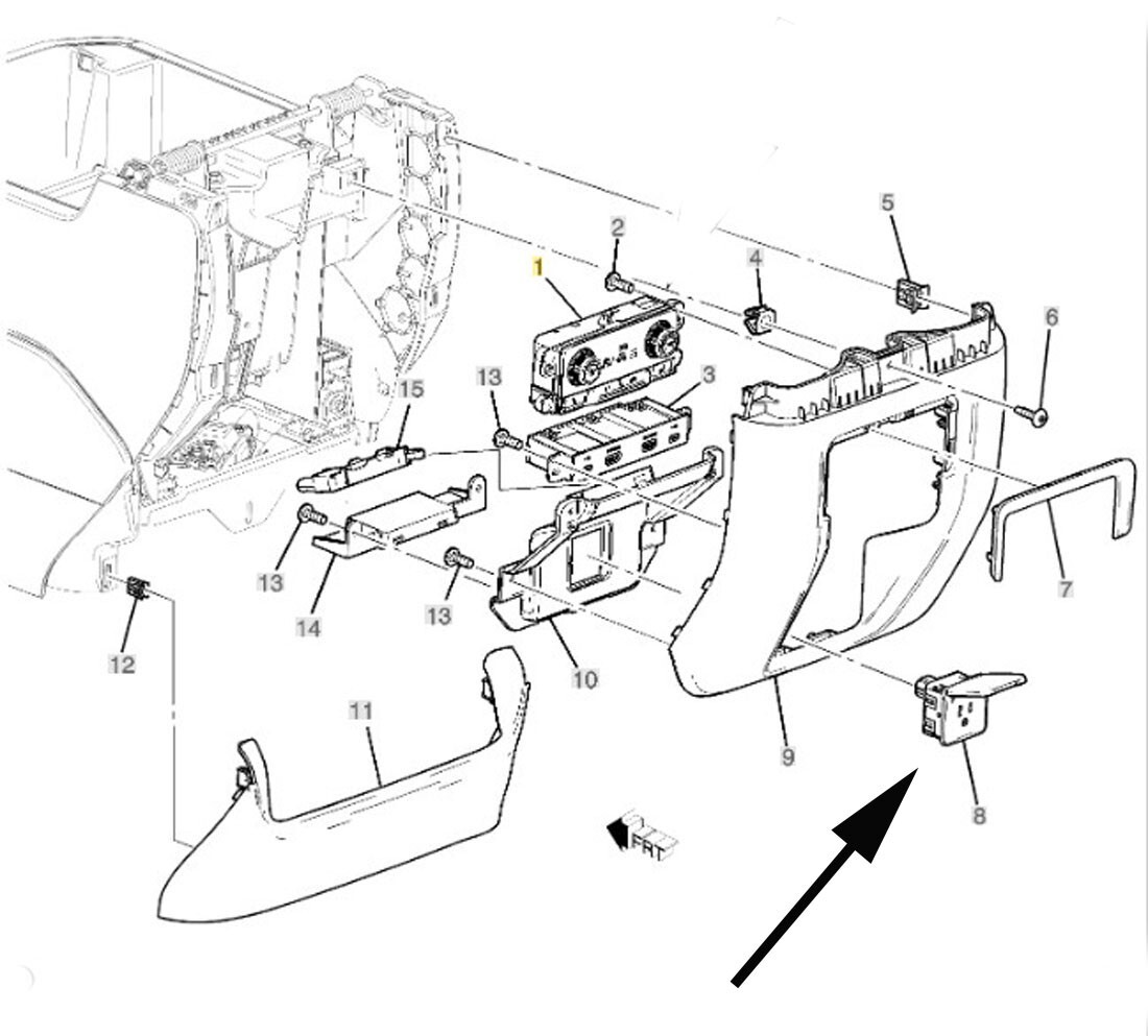 84786104 Floor Console Power Outlet 110v 2021-2023 Escalade Suburban Tahoe Yukon