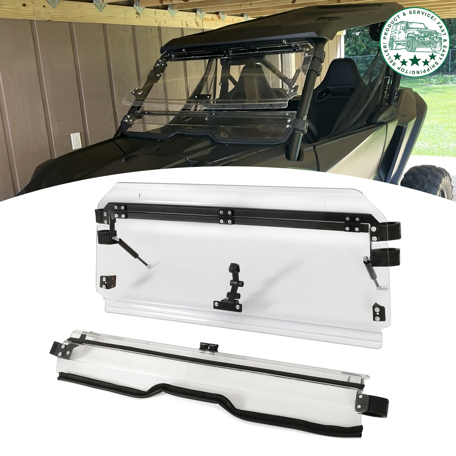 Hard Coated Windshield 3-IN-1 Flip Scratch Resistant For 2019+ Honda Talon 1000