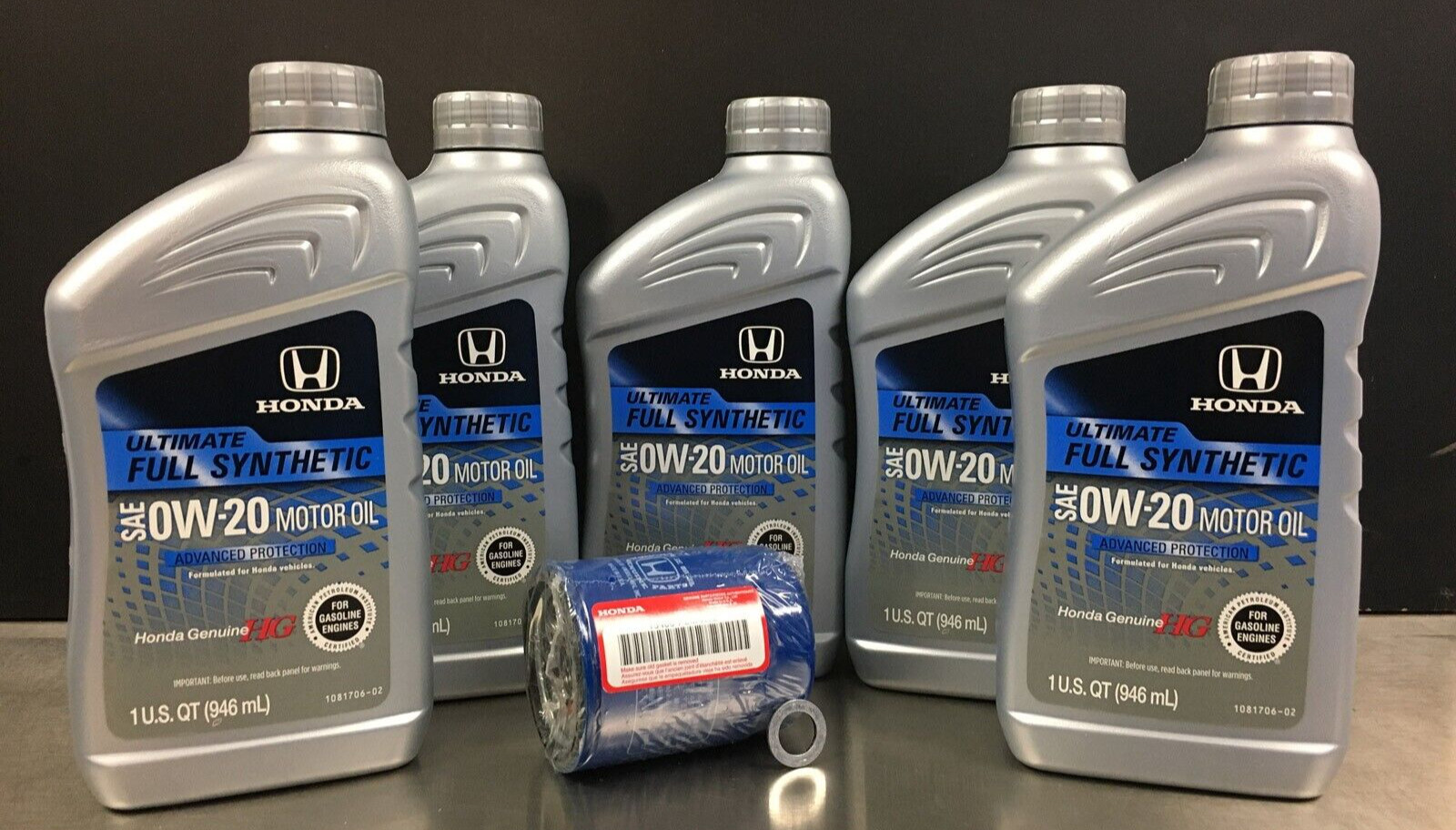 5QT Genuine Honda 0W-20 Full Synthetic Oil Change Kit w/A02 Filter and Washer