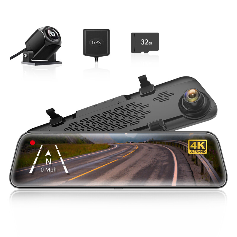 WOLFBOX G840S Mirror Dash Cam 4K 12″ Dash Camera Backup Camera Full HD Free SD
