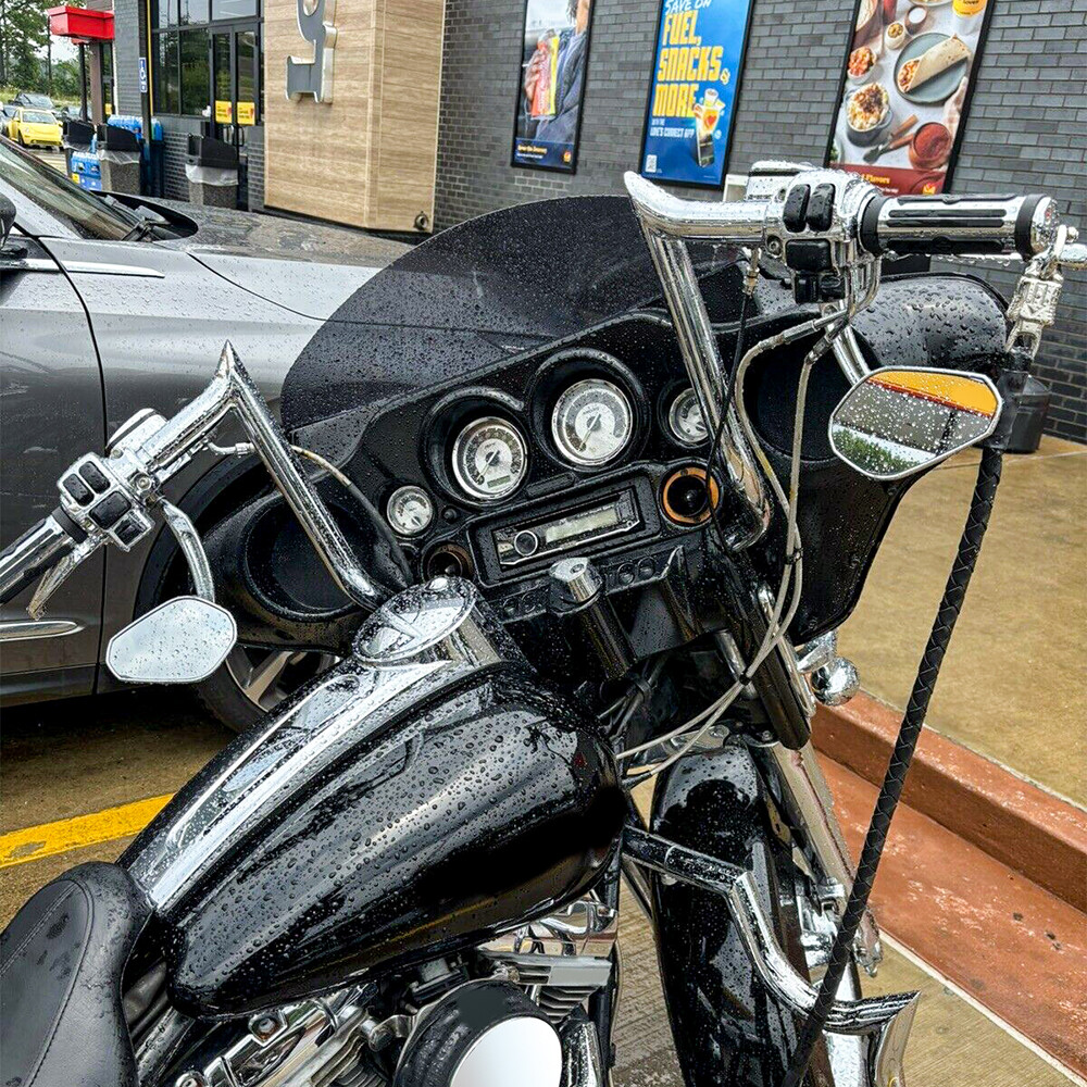 Black Chrome 10″ 12″ 14″ For Harley Street Electra Glide Meathook Bars Handlebar