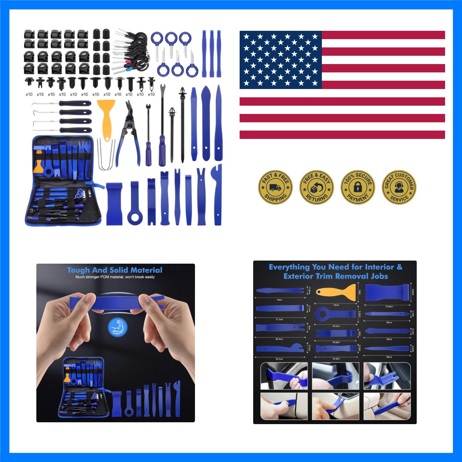 330PCS Auto Trim Removal Tool,Pry Tool, Car Trim Removal Tool Kit | Car Retai…