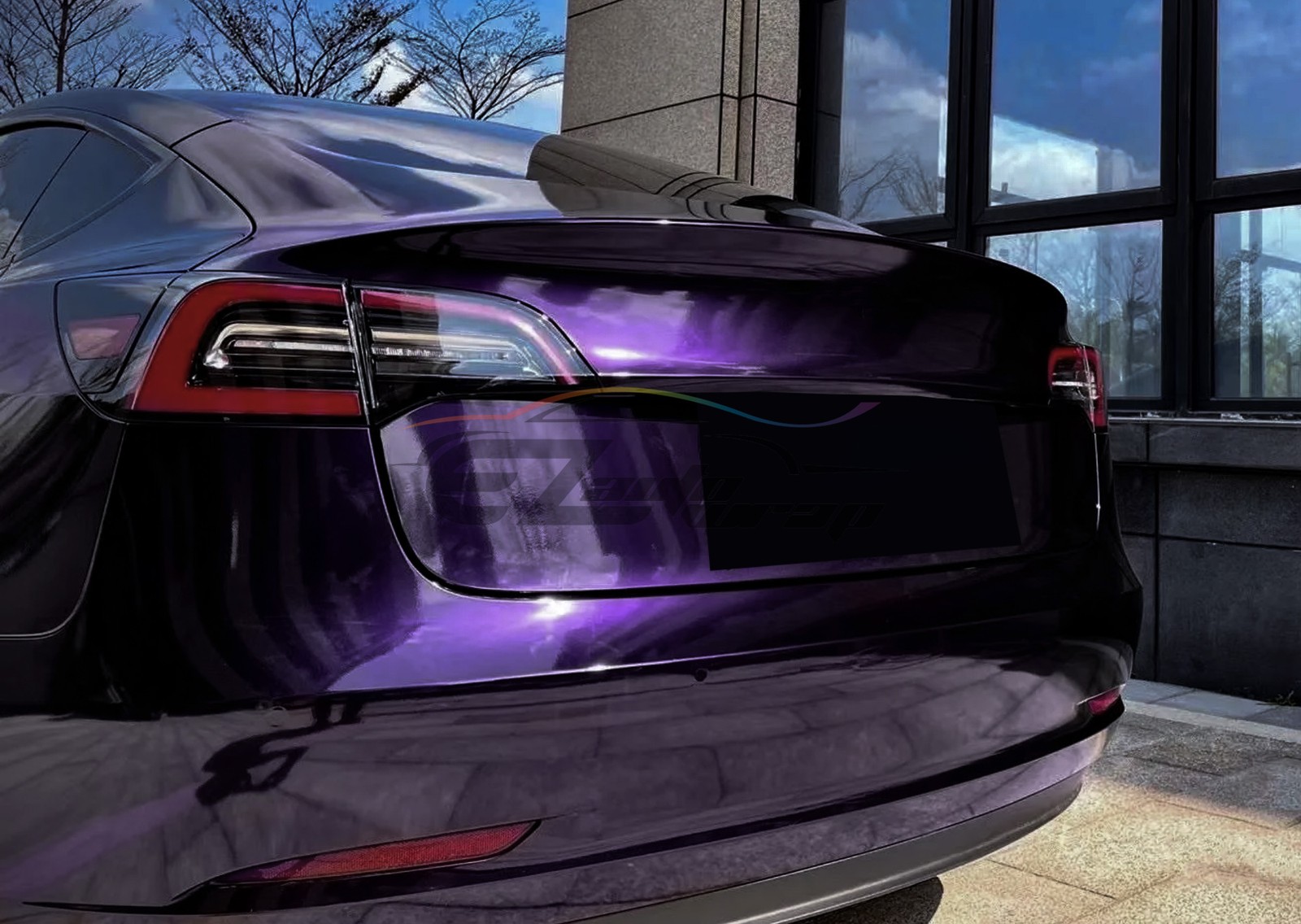 ESSMO PET Super Gloss Metallic Midnight Purple Car Vinyl Wrap Decal Like Paint