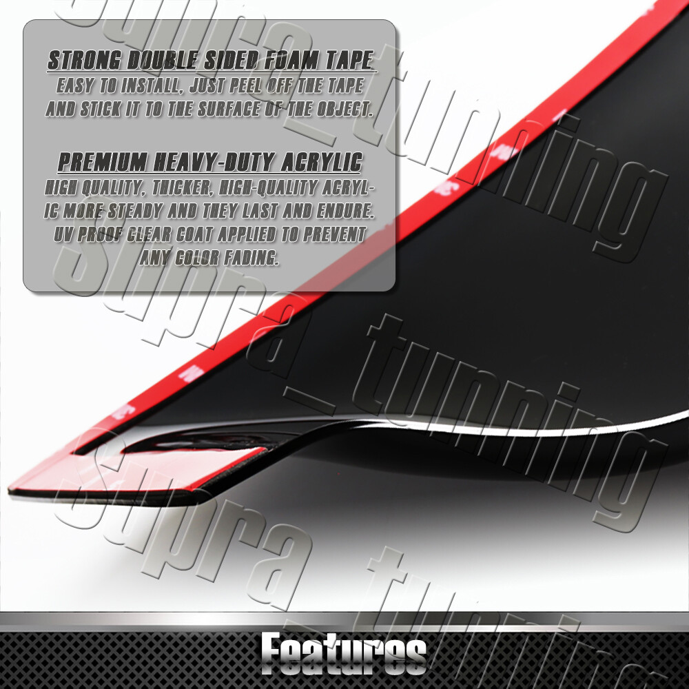Black ABS Rear Roof Window Visor Deflect Spoiler For Honda Civic 4DR / Sedan