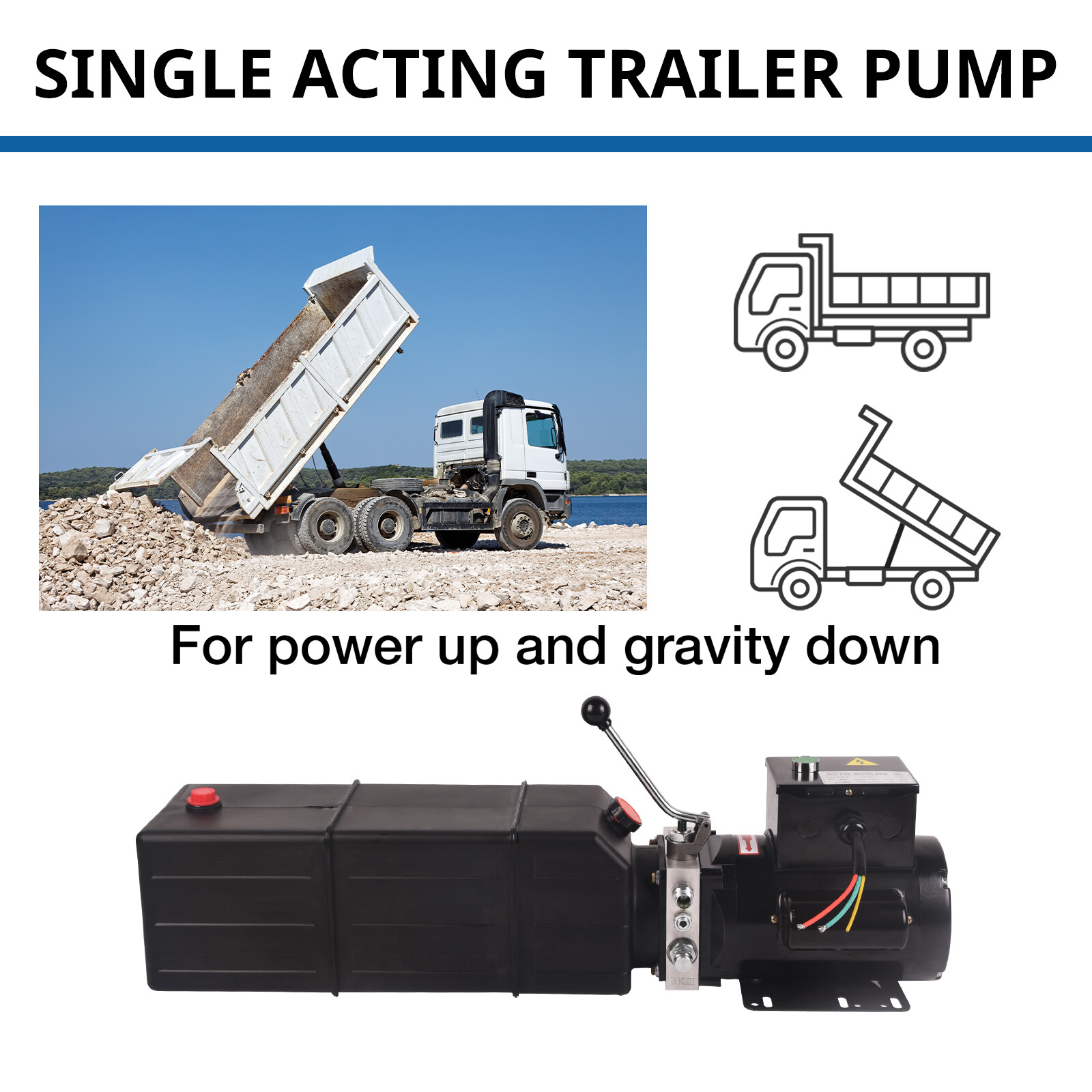 4 Gallon Hydraulic Power Unit Pump Single Phase 3450rpm 2HP Portable Car Lift