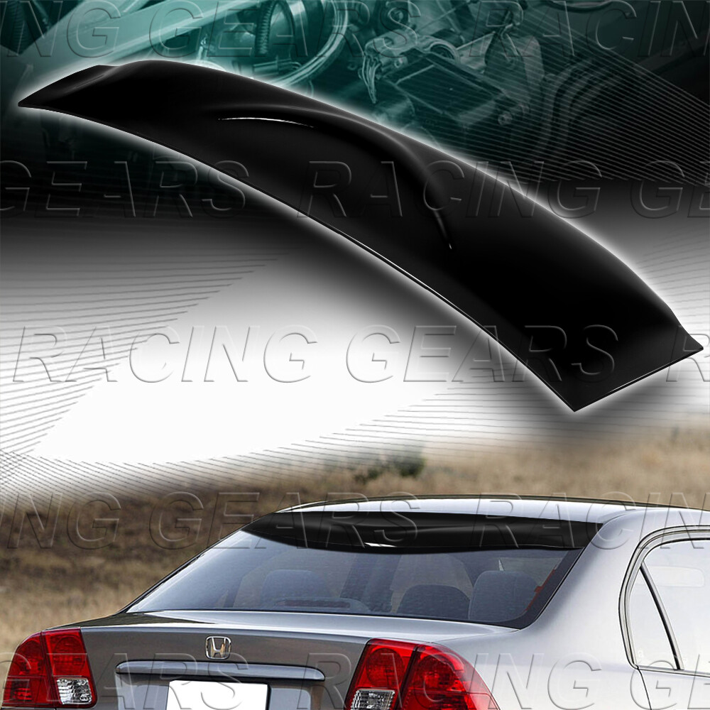 BLACK ABS PLASTIC REAR WINDOW ROOF VISOR SPOILER WING FIT 01-05 HONDA CIVIC 4-DR