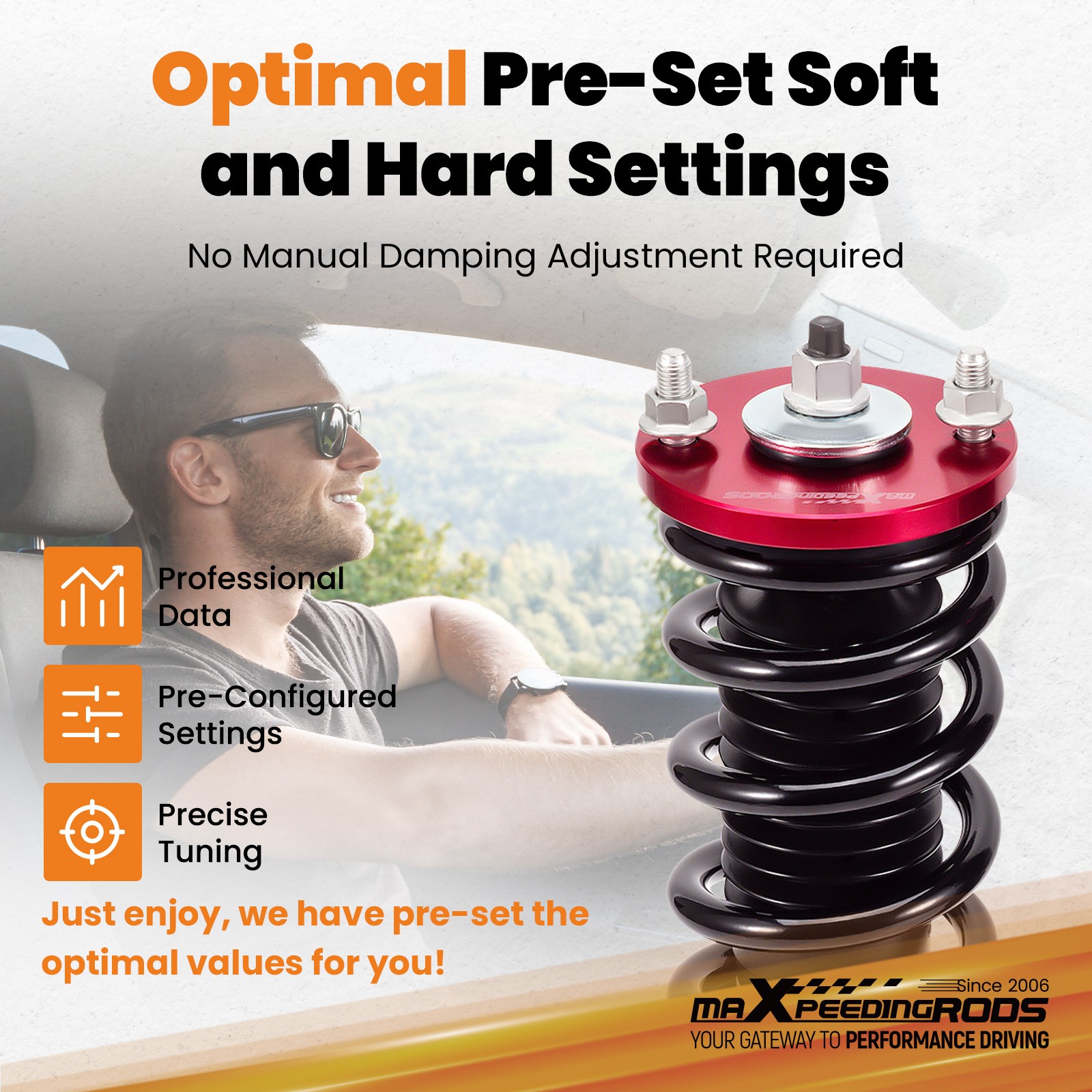 MAXPEEDINGRODS STREET ADJUSTABLE COILOVERS FOR HONDA CIVIC 92-00 INTEGRA 94-01